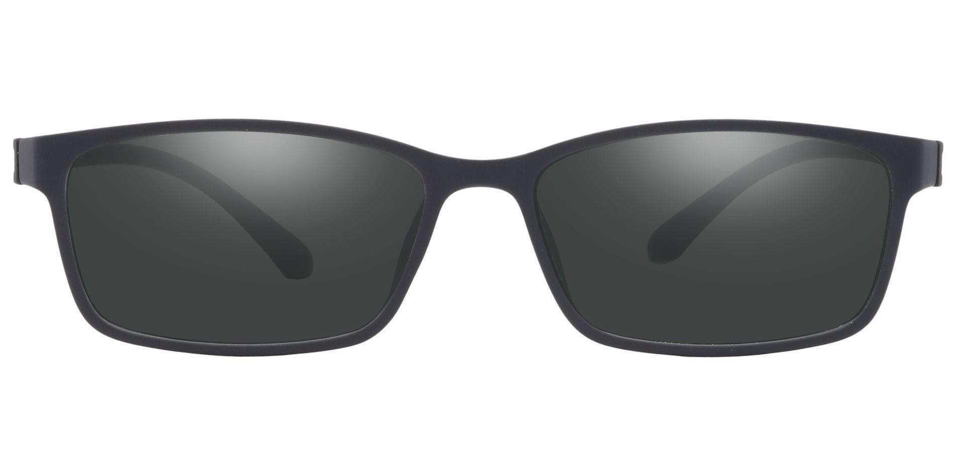 Wichita Rectangle Prescription Sunglasses -  Black Frame With Gray Lenses