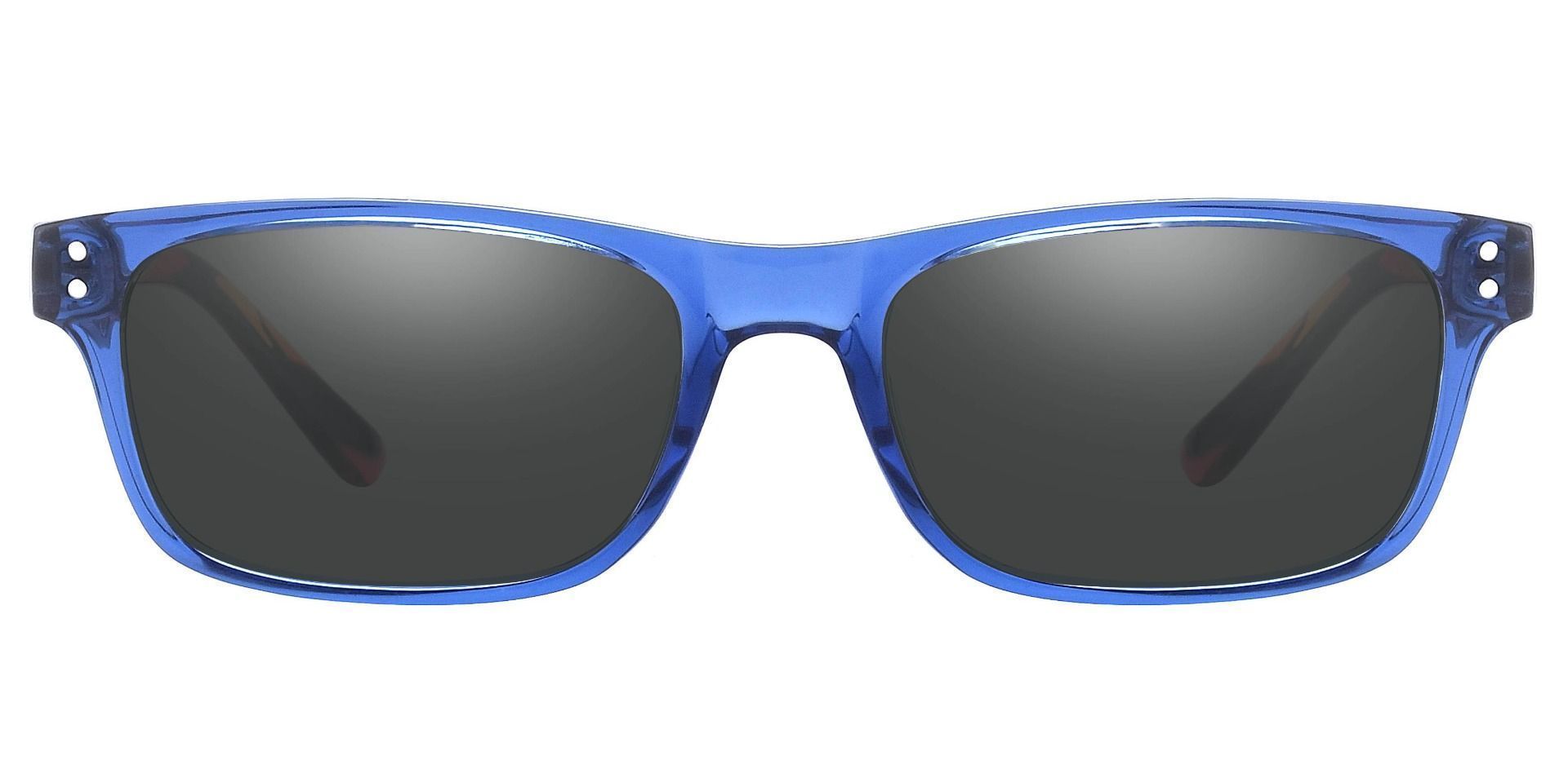 Aura Rectangle Prescription Sunglasses Blue Frame With Gray Lenses