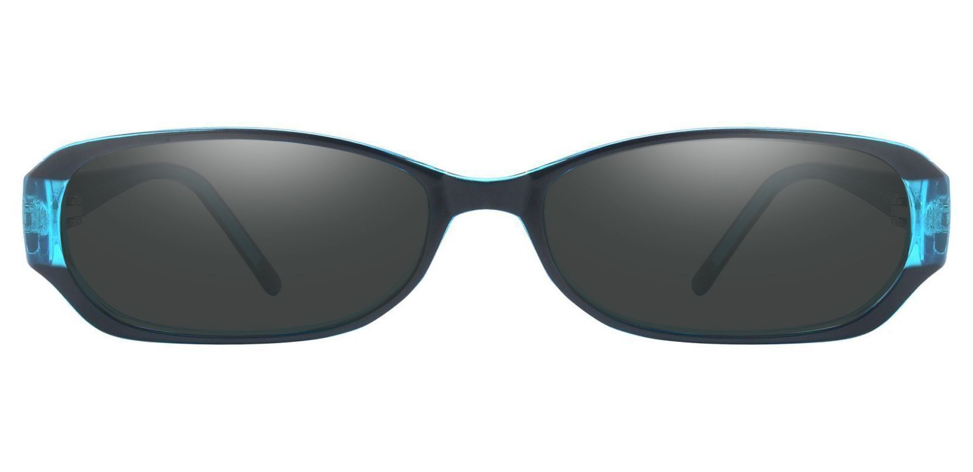 Nairobi Oval Single Vision Sunglasses Blue Frame With Gray Lenses