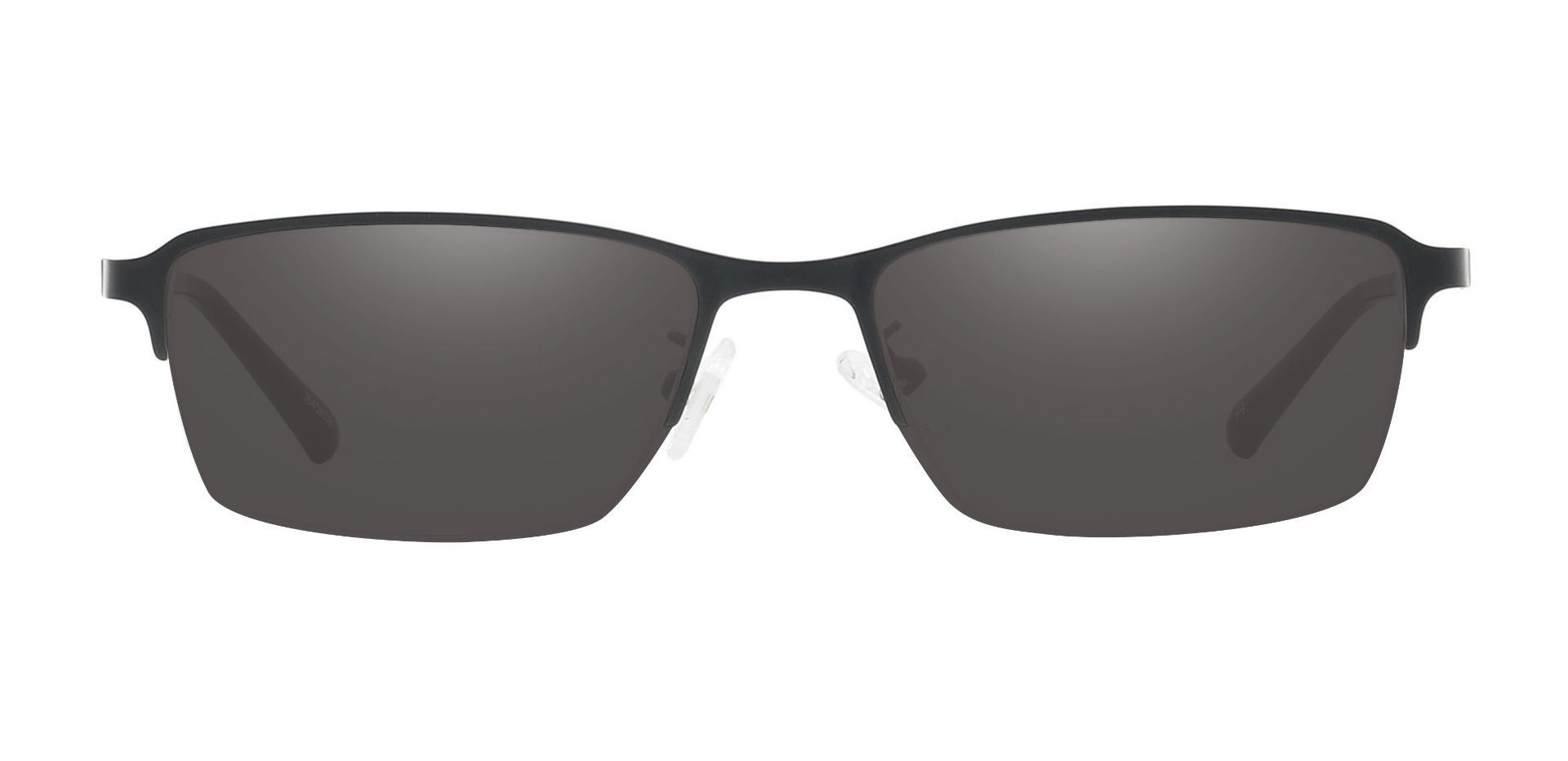 Bennett Rectangle Prescription Sunglasses - Black Frame With Gray Lenses