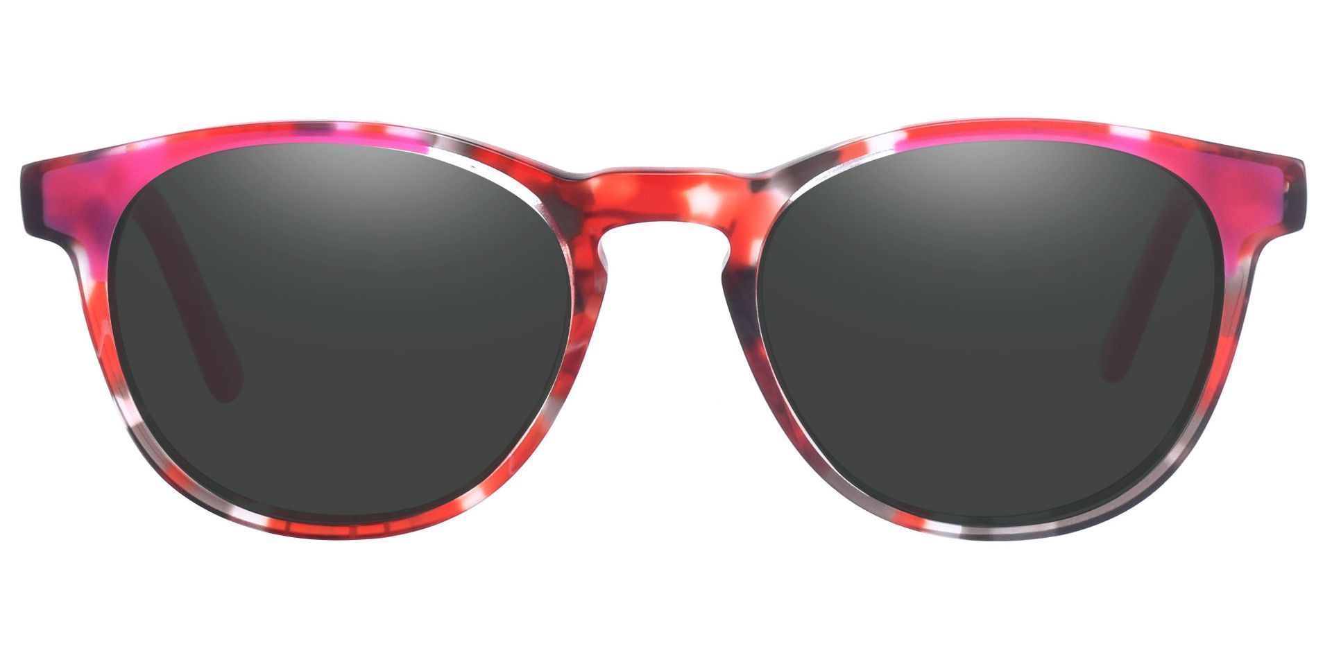 Pepper Oval Prescription Sunglasses Red Frame With Gray Lenses