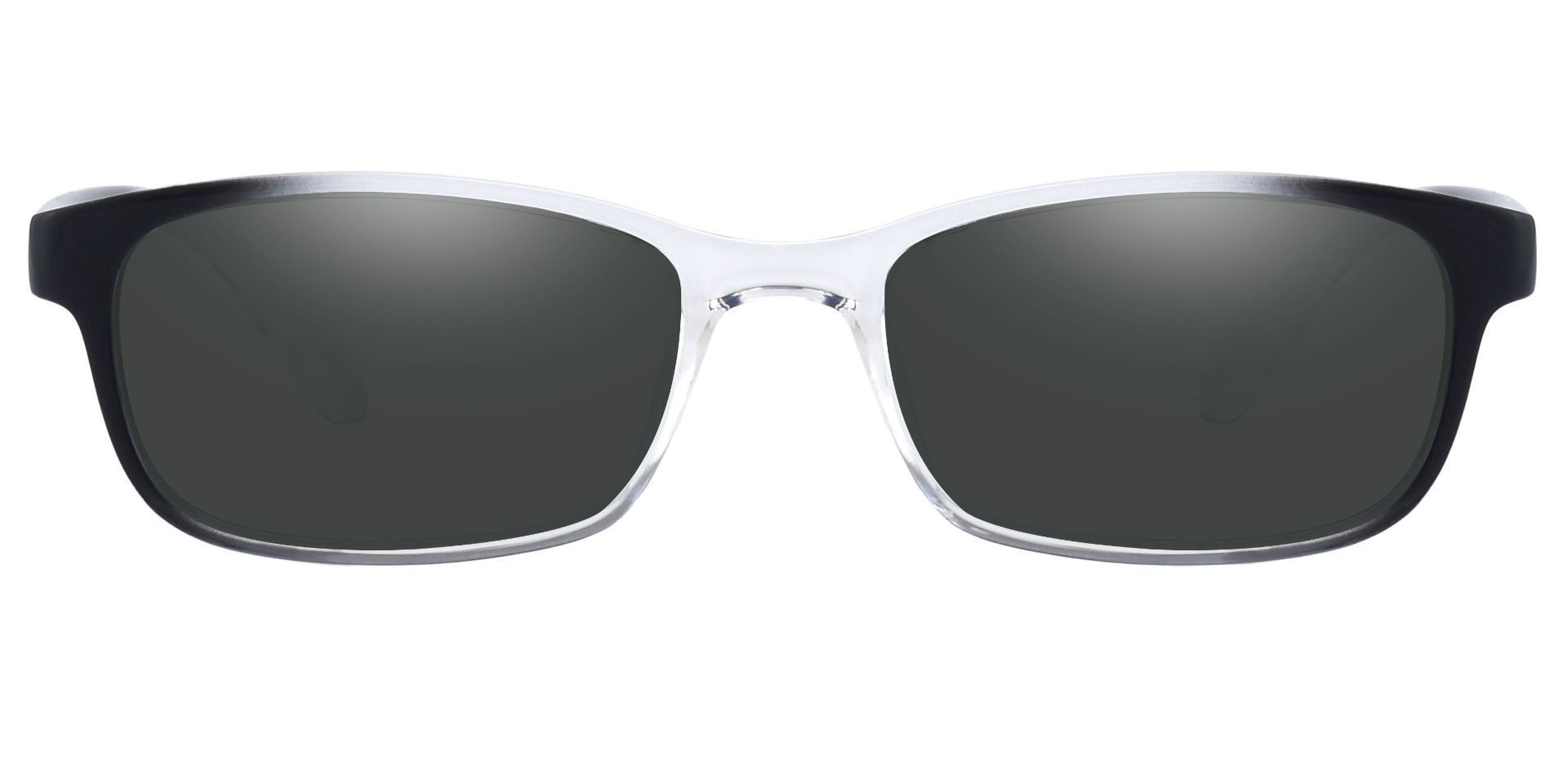 Amos Rectangle Reading Sunglasses Clear Frame With Gray Lenses Kids