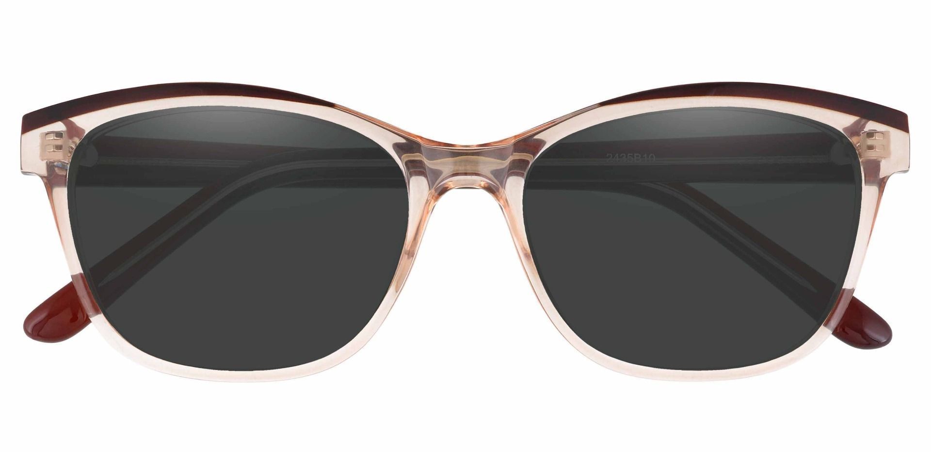 Arcadia Cat Eye Prescription Sunglasses Brown Frame With Gray Lenses