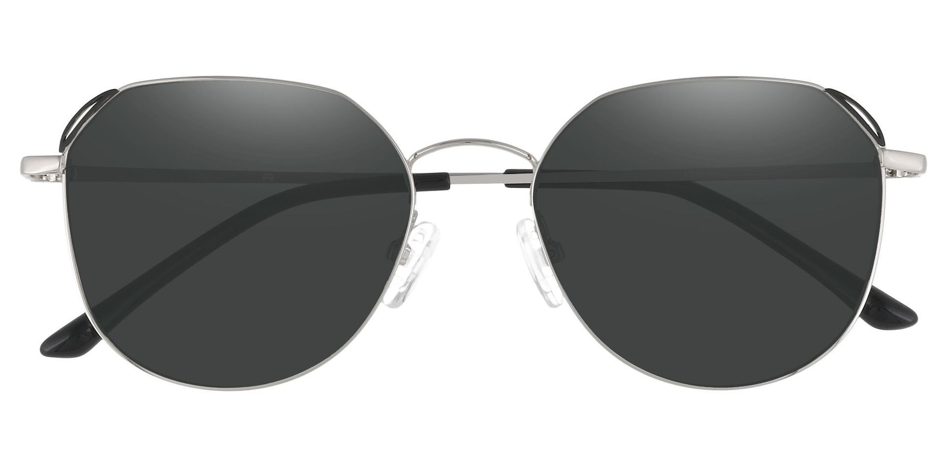 Figaro Geometric Lined Bifocal Sunglasses - Silver Frame With Gray Lenses