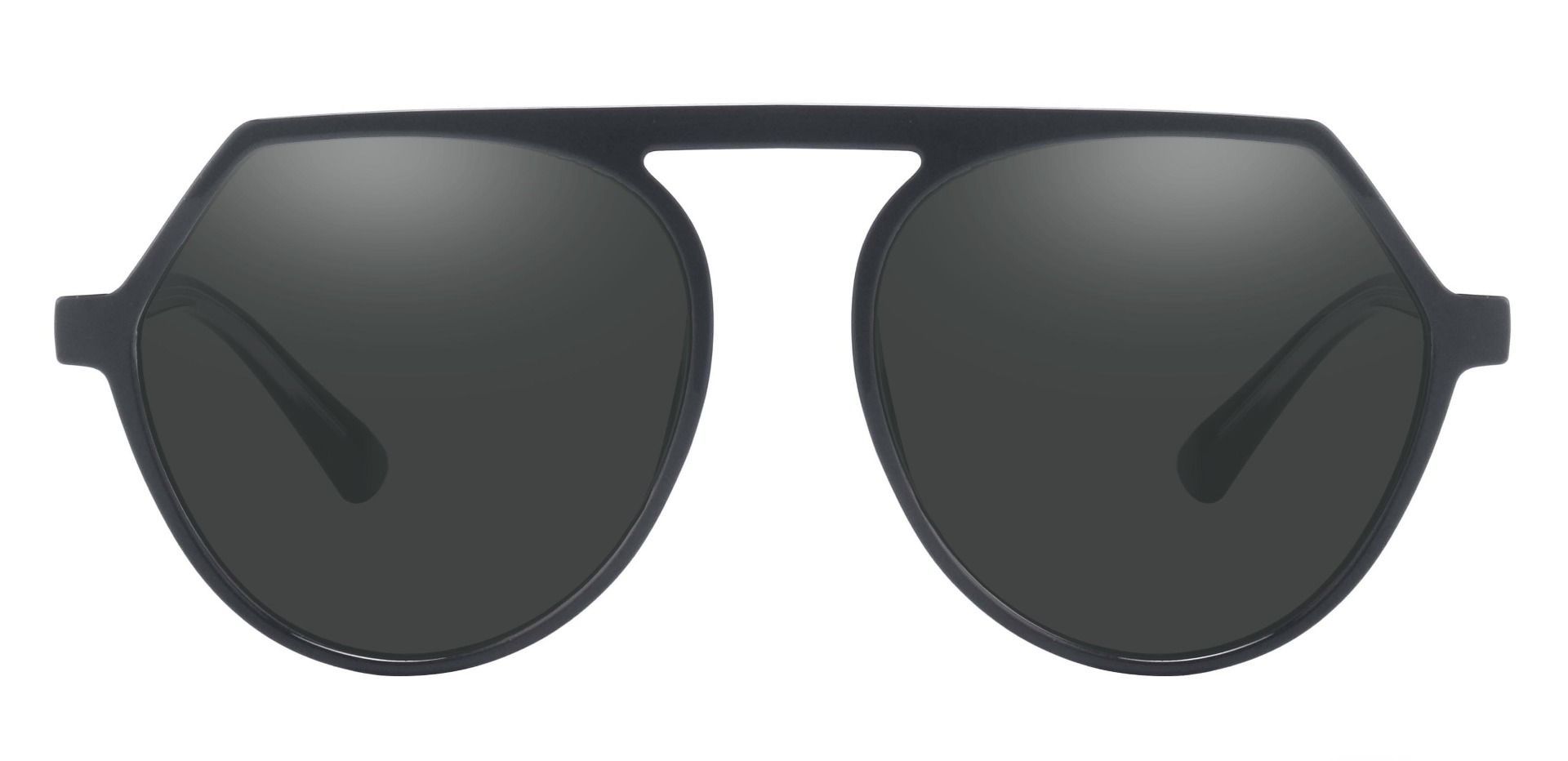 Cascade Aviator Prescription Sunglasses - Black Frame With Gray Lenses ...