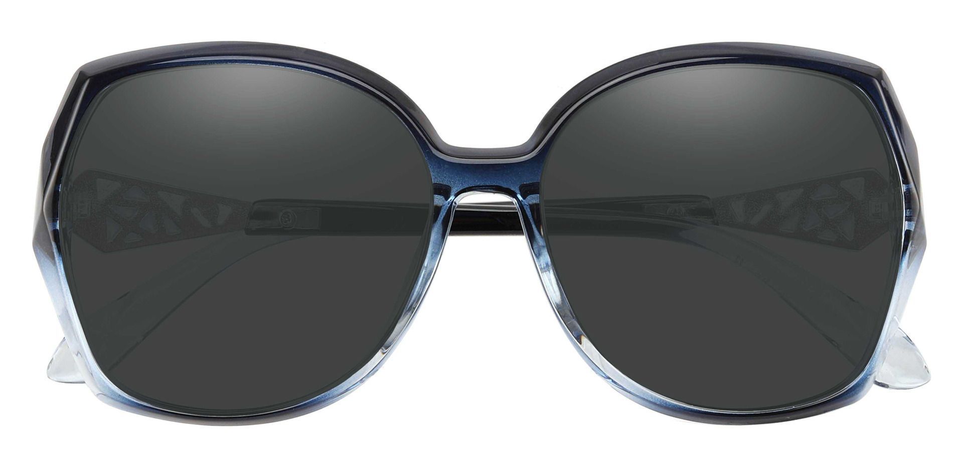 Swan Geometric Reading Sunglasses - Blue Frame With Gray Lenses