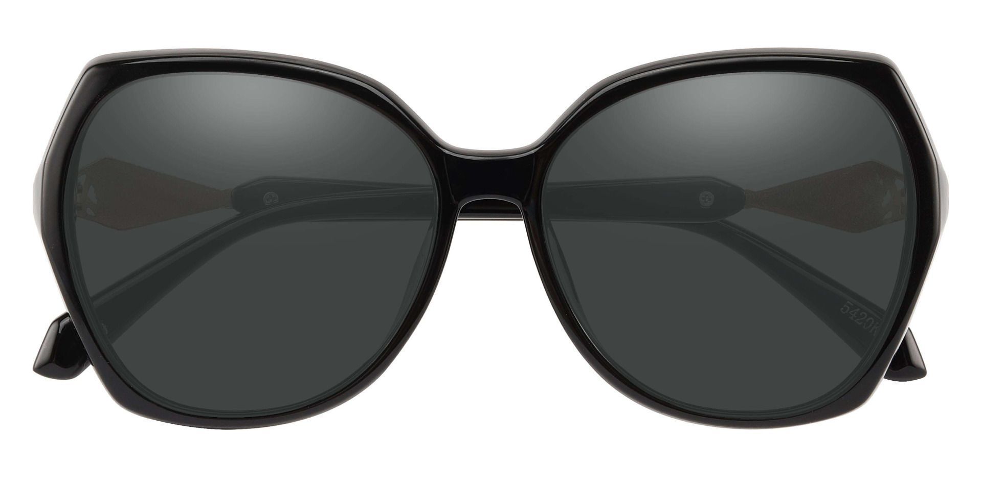 Solitaire Geometric Reading Sunglasses - Black Frame With Gray Lenses