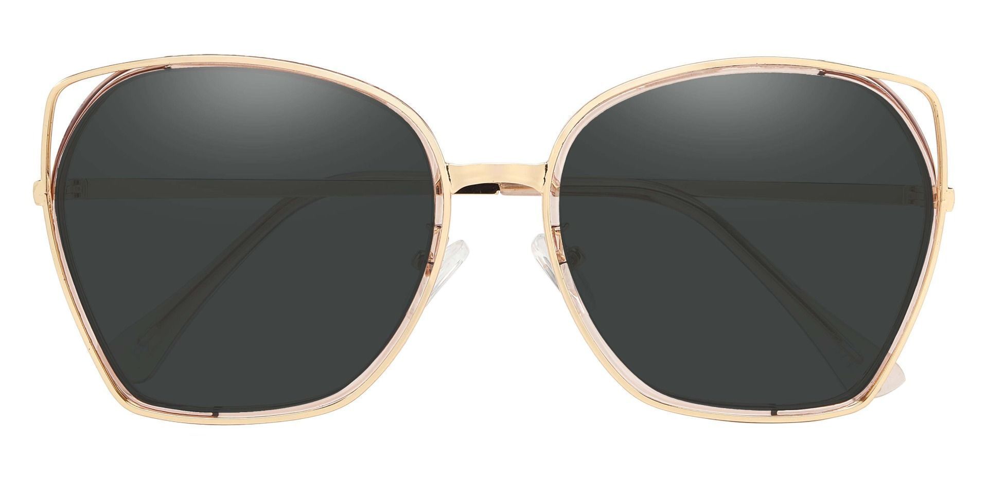 Tabby Geometric Non-Rx Sunglasses - Pink Frame With Gray Lenses