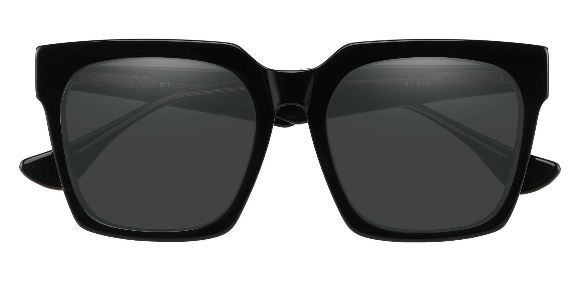 Harlan Square Lined Bifocal Sunglasses - Black Frame With Gray Lenses