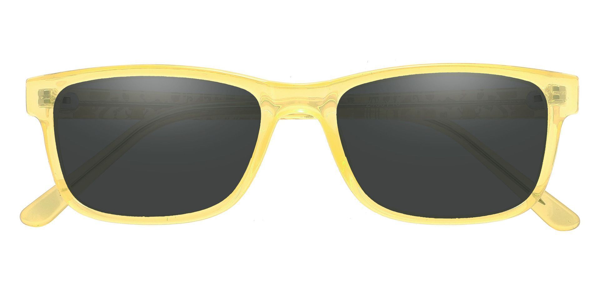 Cory Rectangle Prescription Sunglasses - Yellow Frame With Gray Lenses