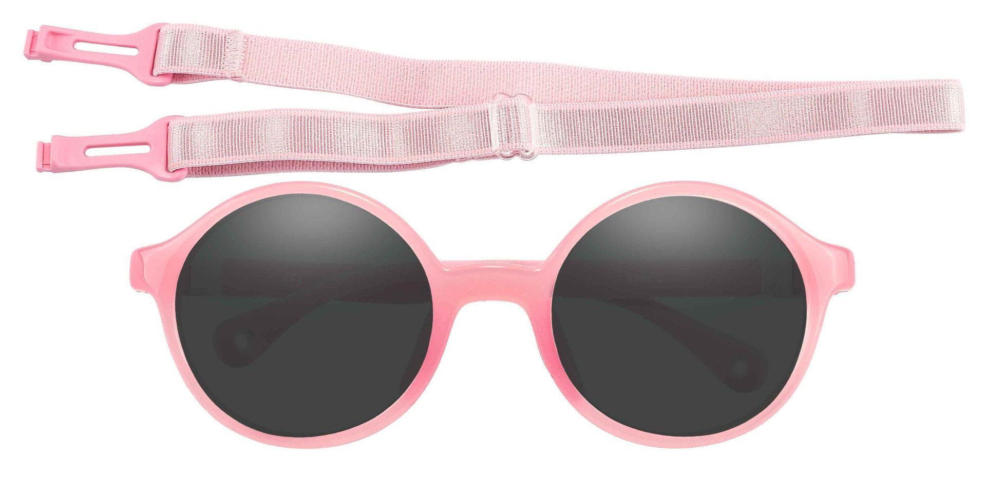 Sammy Round Prescription Sunglasses - Pink Frame With Gray Lenses