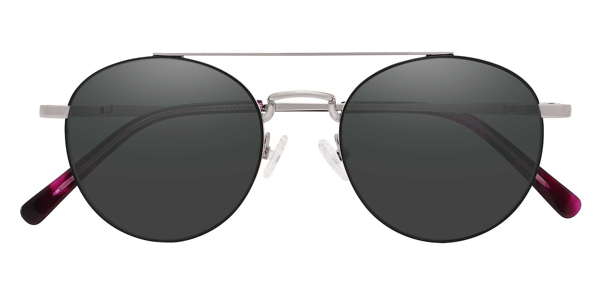 Tasha Aviator Non-Rx Sunglasses - Silver Frame With Gray Lenses