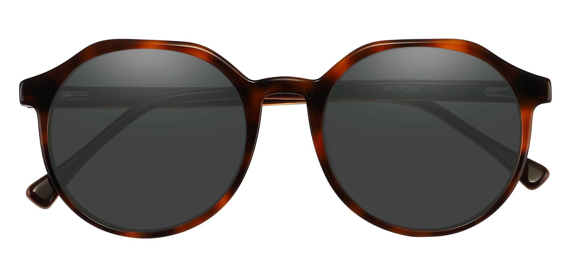 Tucker Geometric Non-Rx Sunglasses - Tortoise Frame With Gray Lenses