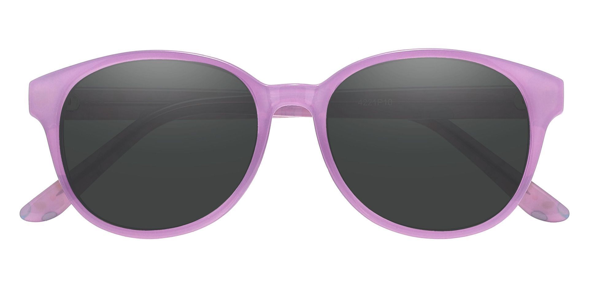 Allegra Oval Prescription Sunglasses - Purple Frame With Gray Lenses