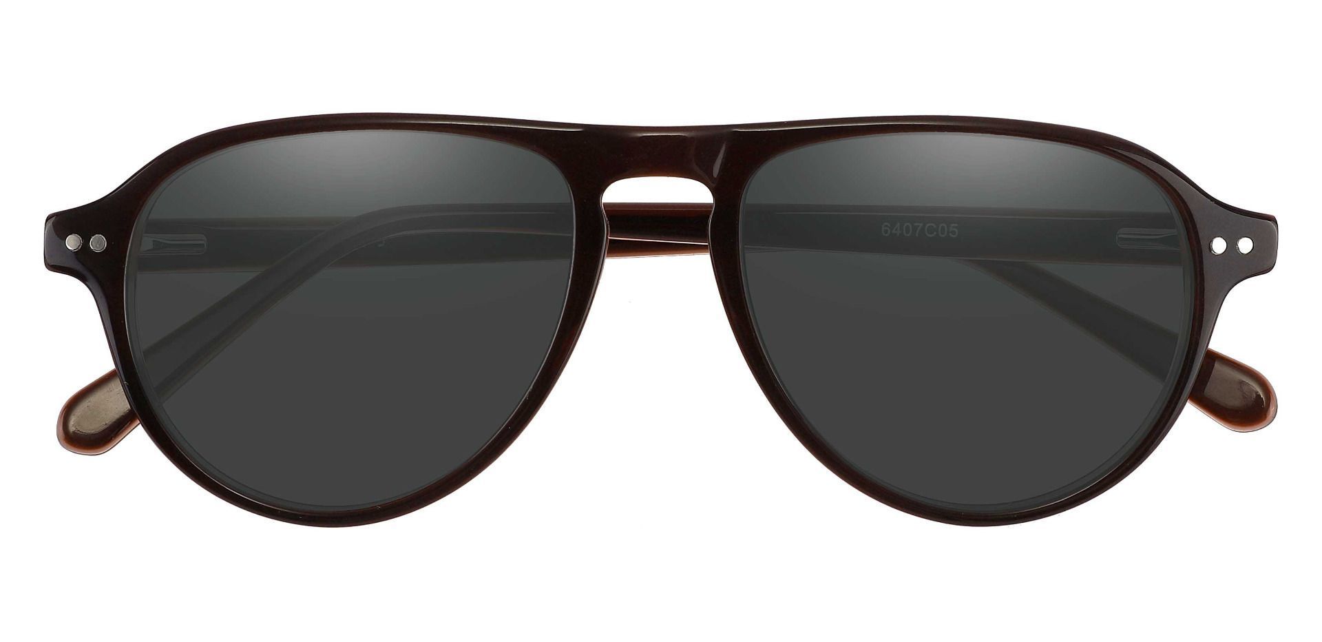 Durham Aviator Progressive Sunglasses - Brown Frame With Gray Lenses