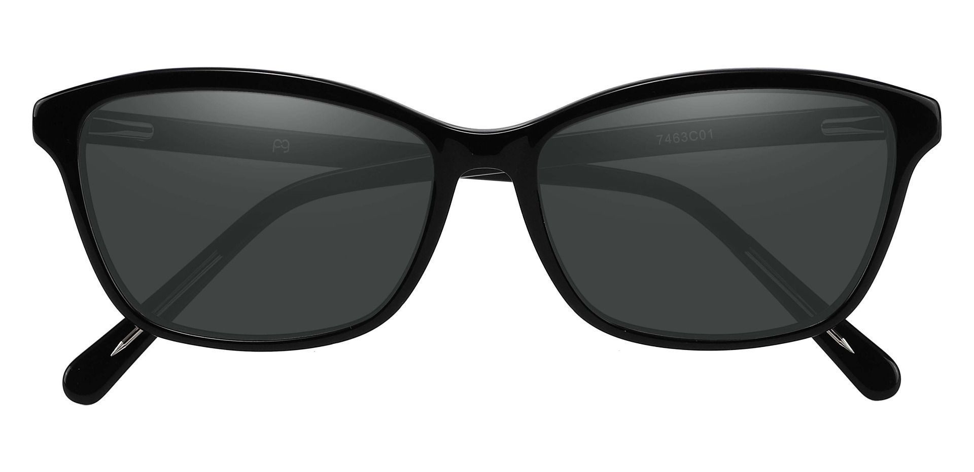 Rhoda Cat Eye Lined Bifocal Sunglasses - Black Frame With Gray Lenses
