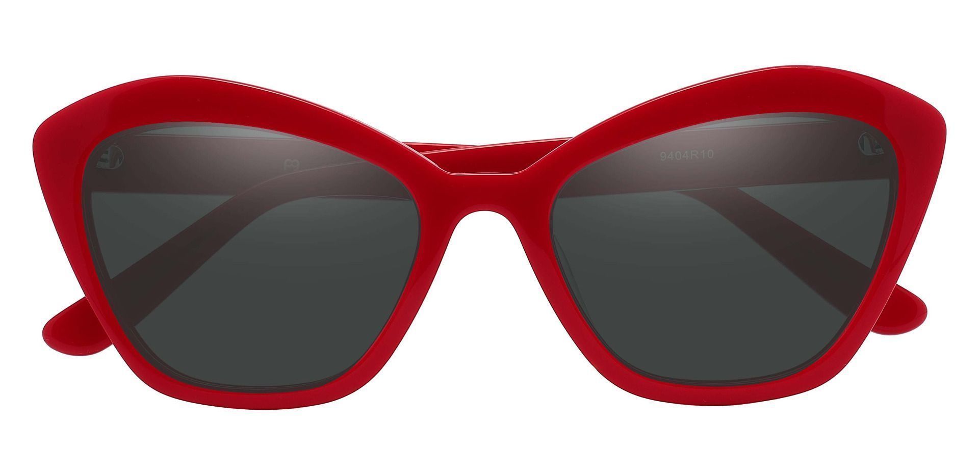 Geneva Cat Eye Reading Sunglasses - Red Frame With Gray Lenses