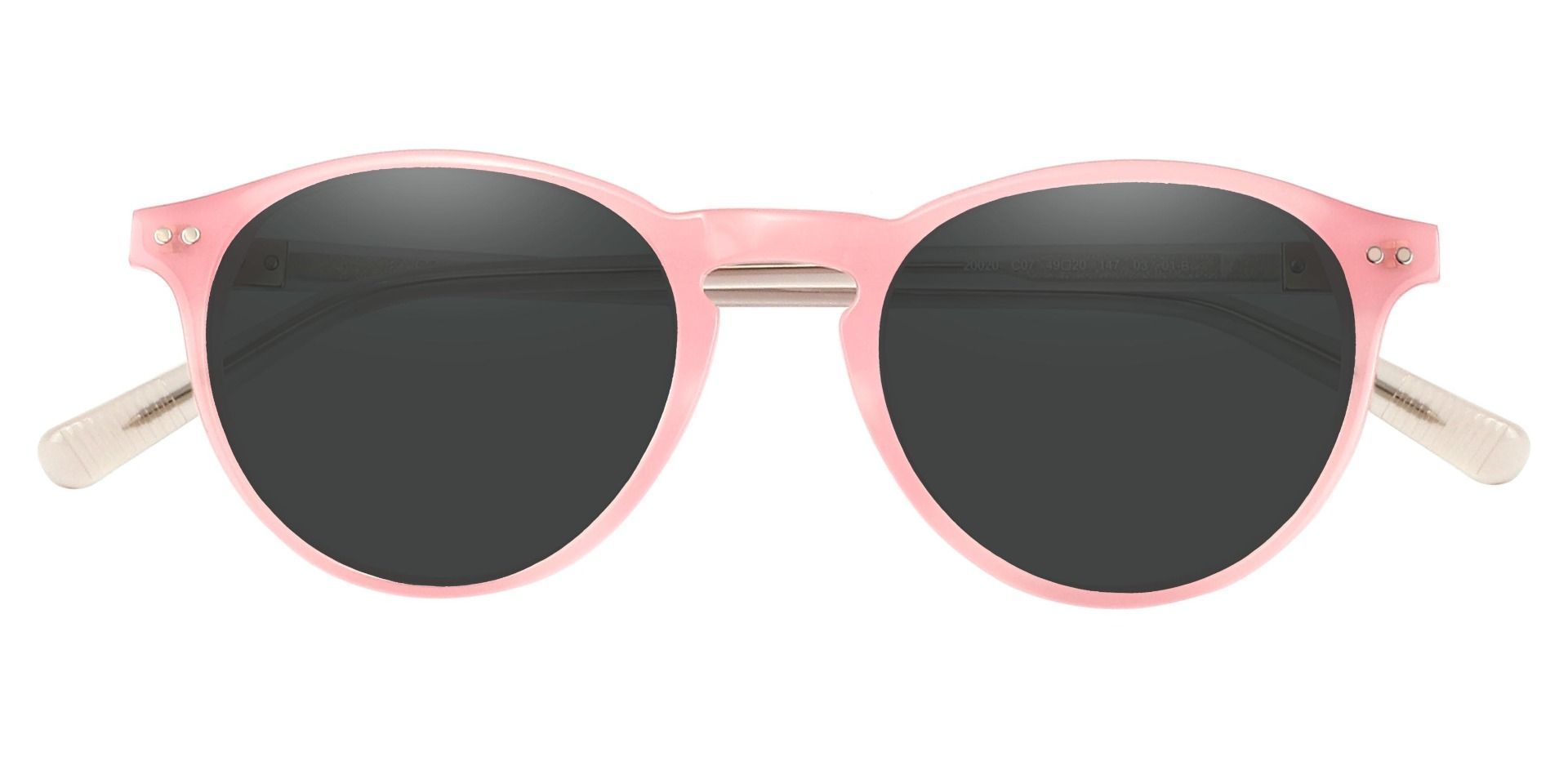 Monarch Oval Prescription Sunglasses - Pink Frame With Gray Lenses