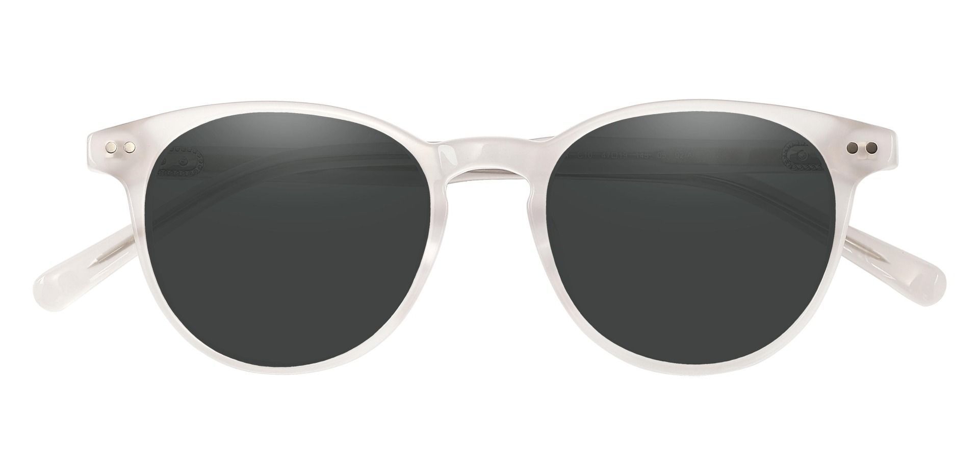 Marianna Oval Non-Rx Sunglasses - White Frame With Gray Lenses