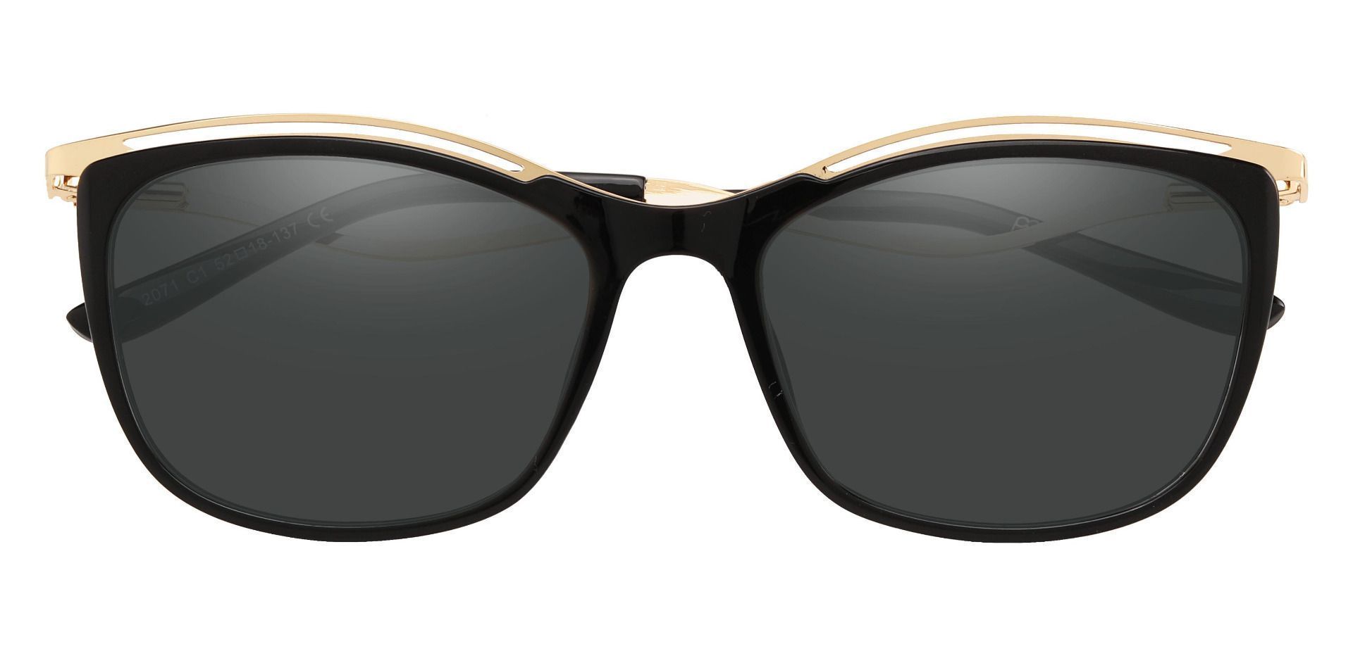 Enola Cat Eye Lined Bifocal Sunglasses - Black Frame With Gray Lenses