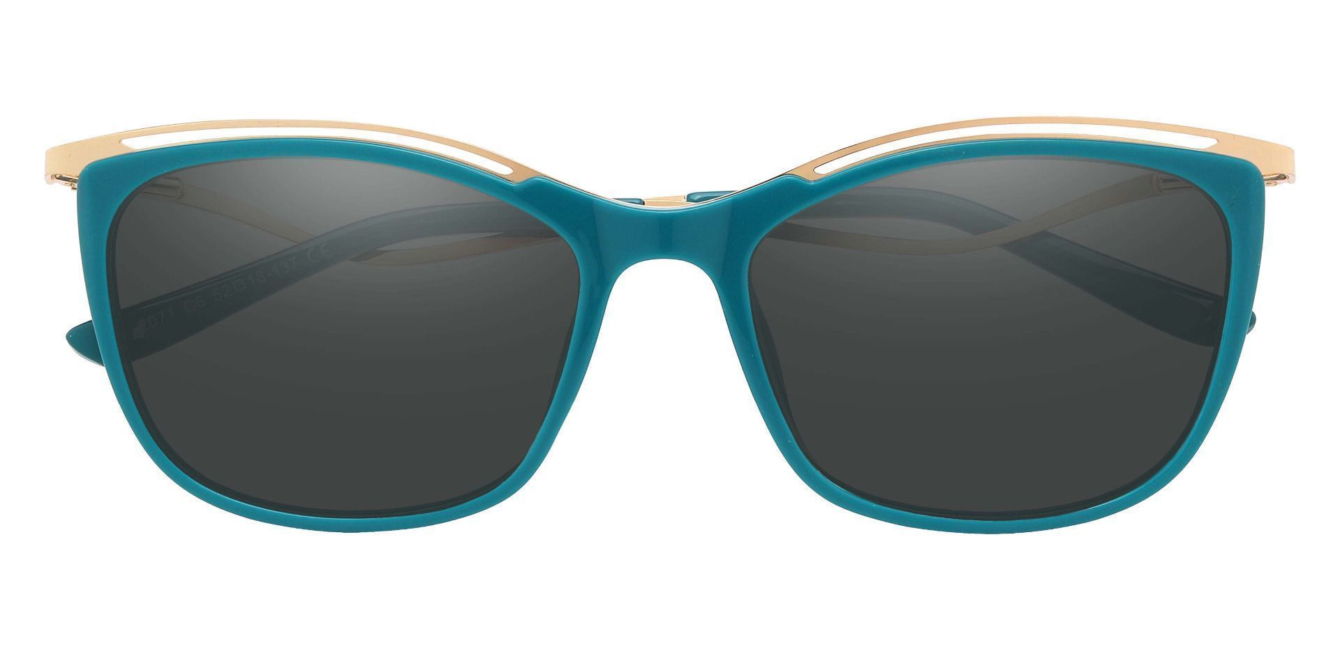 Enola Cat Eye Progressive Sunglasses - Green Frame With Gray Lenses