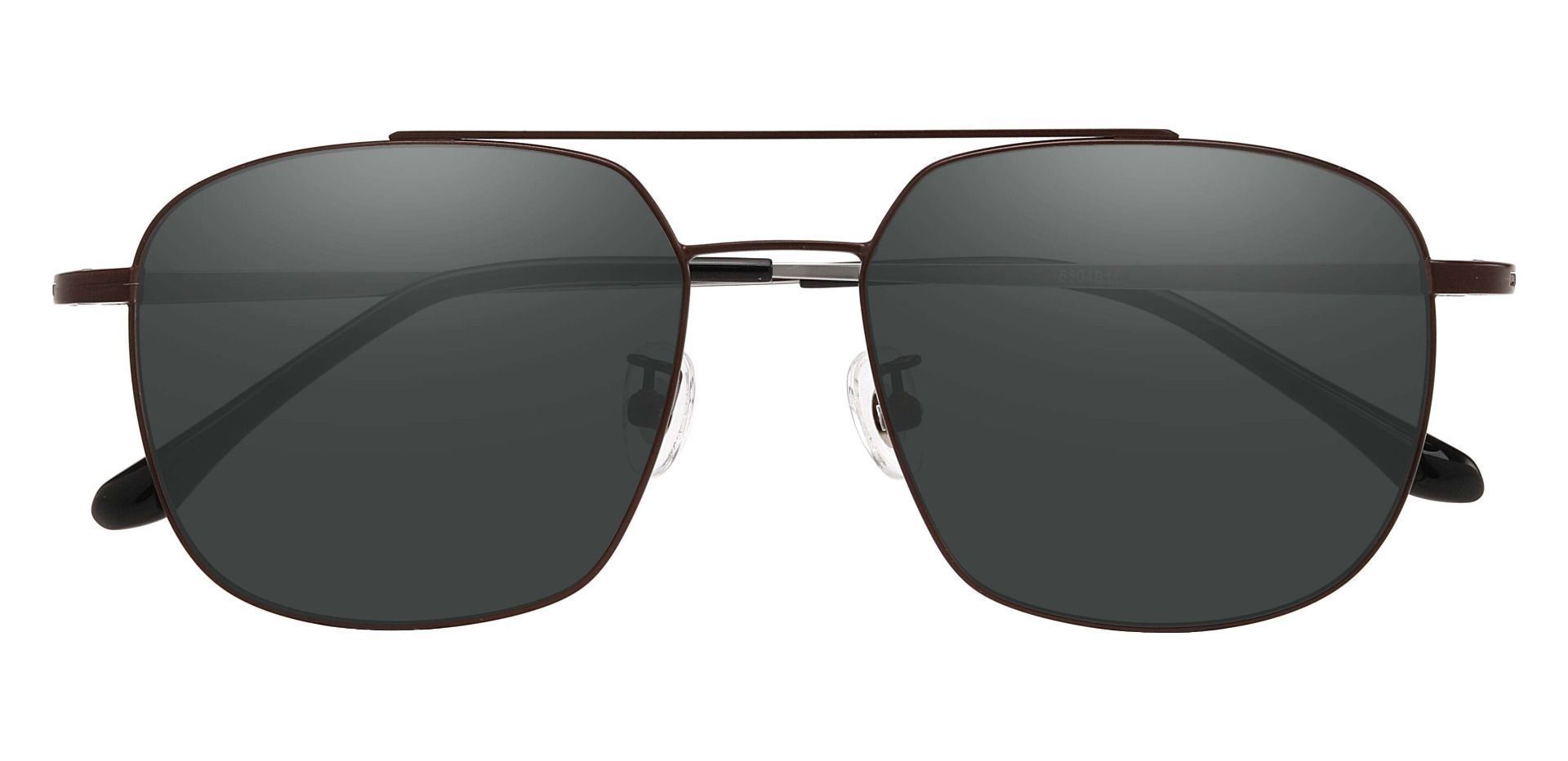 Trevor Aviator Prescription Sunglasses - Brown Frame With Gray Lenses