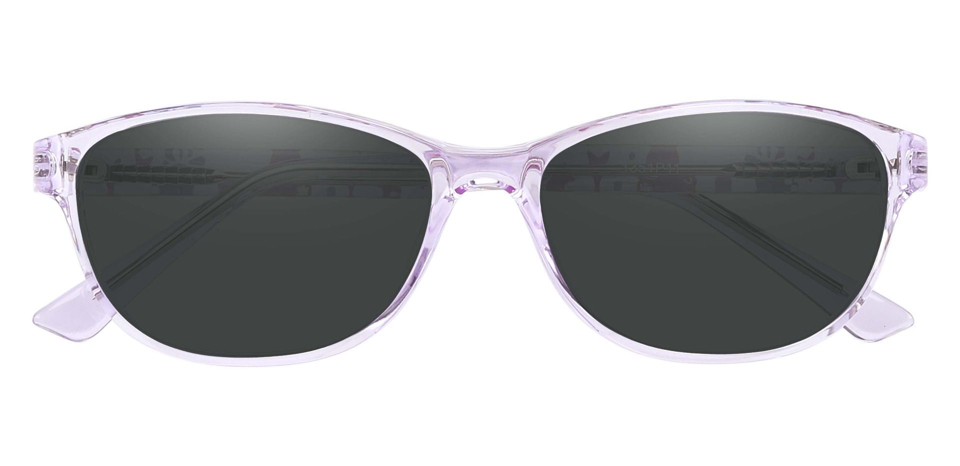 Patsy Oval Prescription Sunglasses - Purple Frame With Gray Lenses