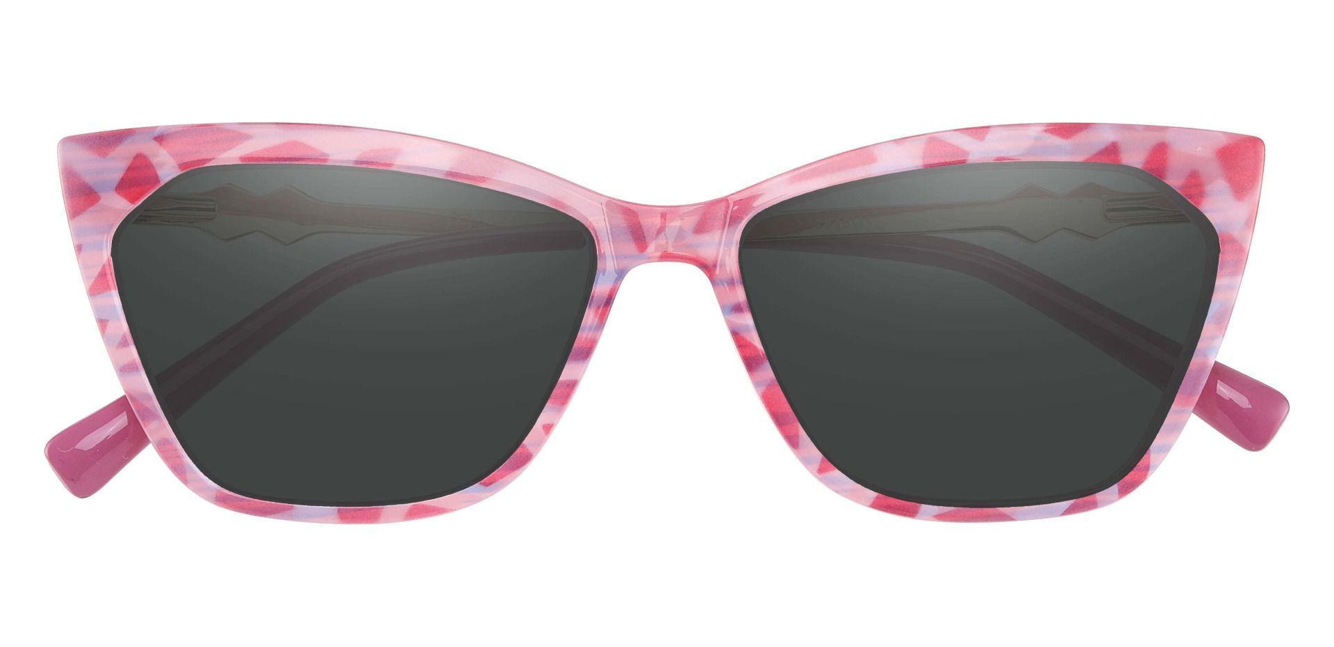 Addison Cat Eye Prescription Sunglasses - Pink Frame With Gray Lenses
