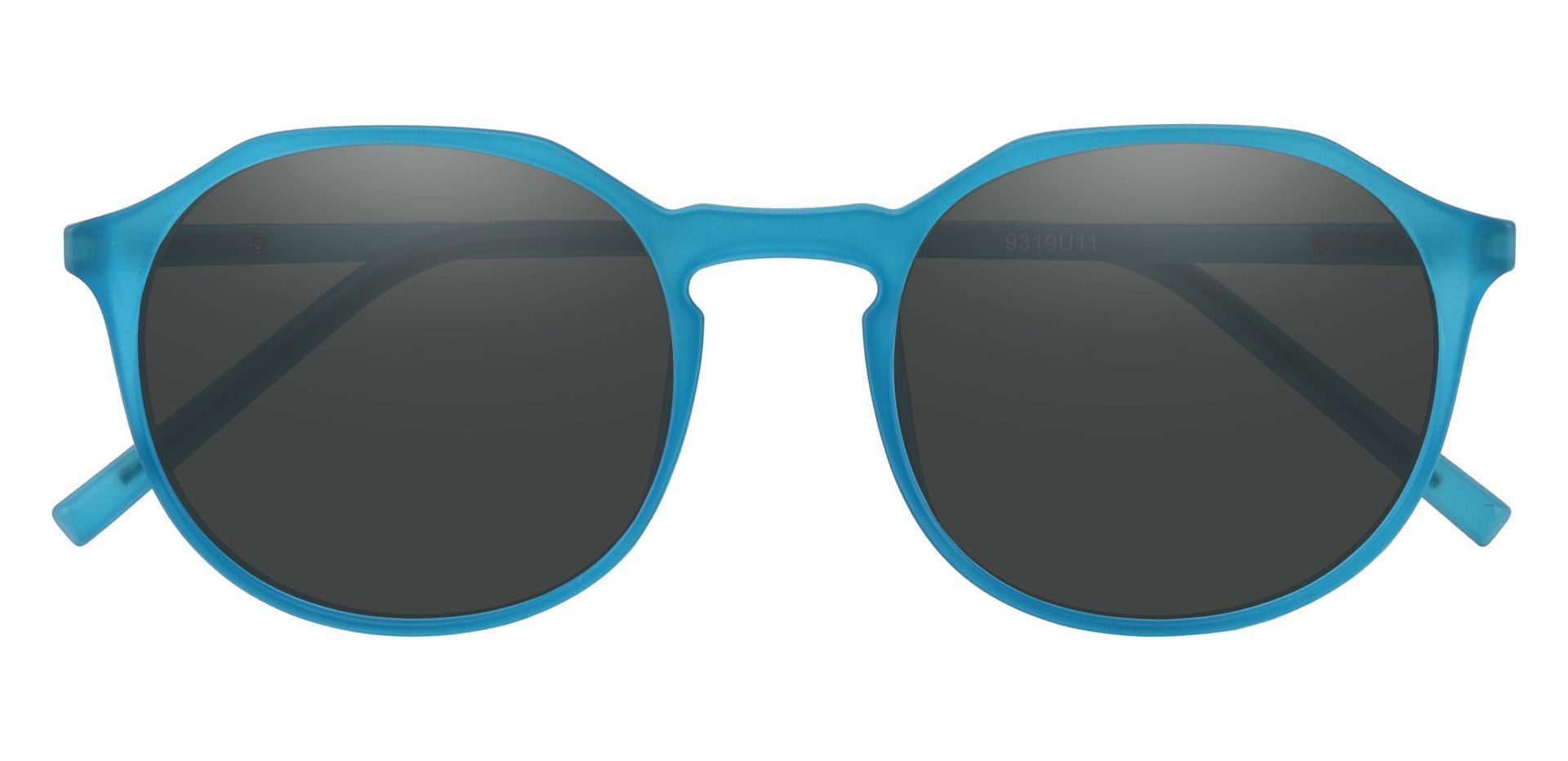 Belvidere Geometric Prescription Sunglasses - Blue Frame With Gray Lenses