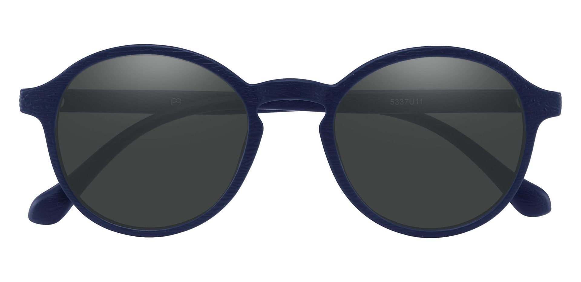 Whitney Round Lined Bifocal Sunglasses - Blue Frame With Gray Lenses