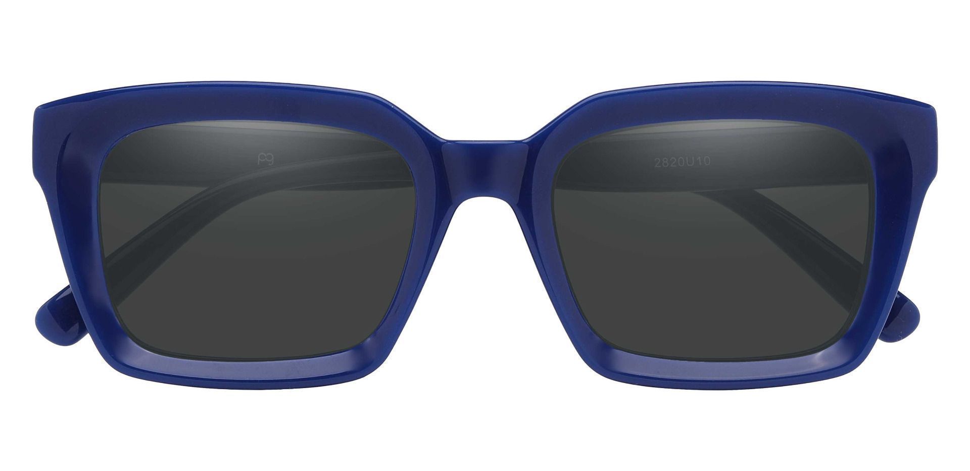 Unity Rectangle Progressive Sunglasses - Blue Frame With Gray Lenses
