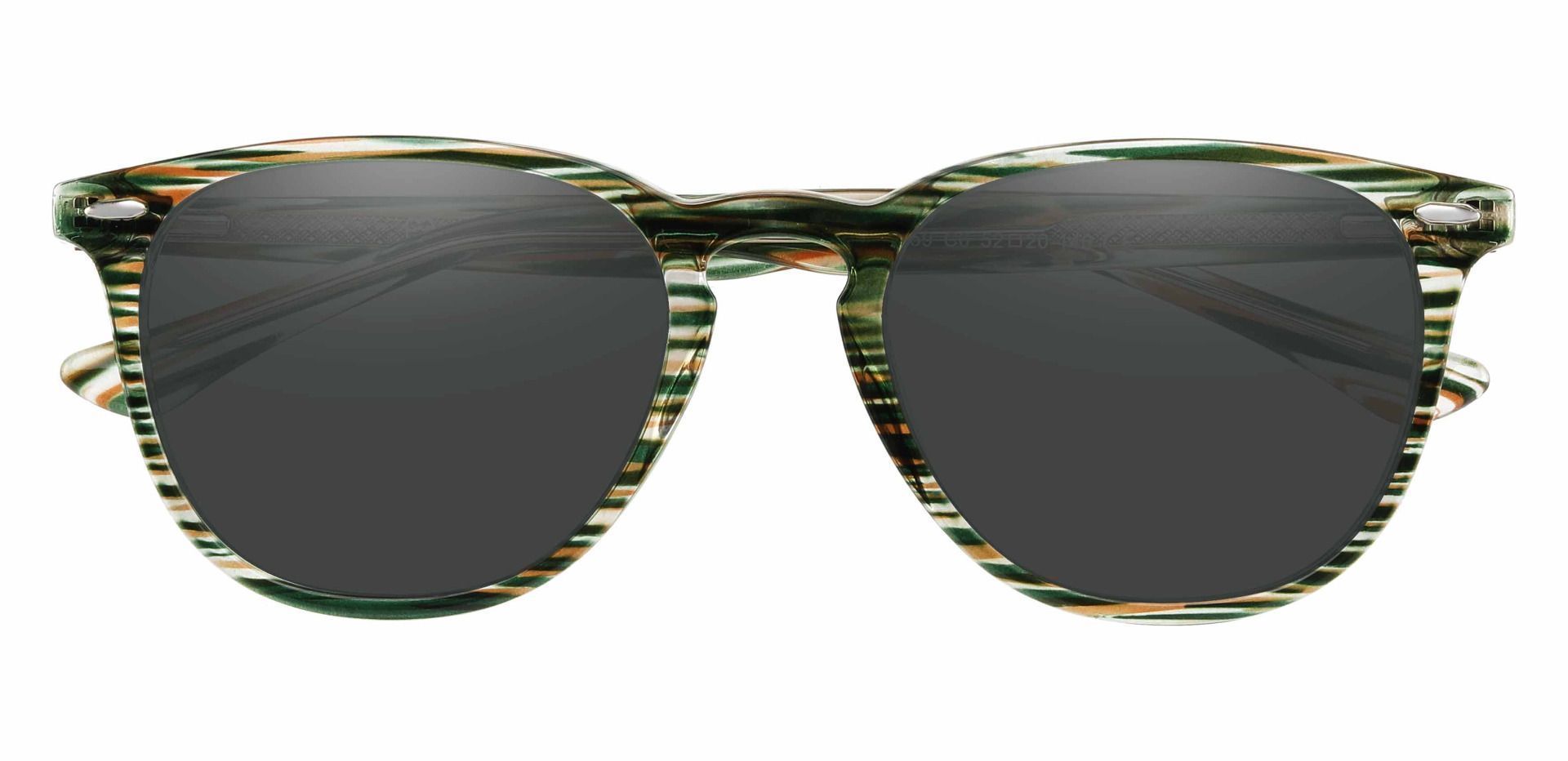 Sycamore Oval Prescription Sunglasses - Green Frame With Gray Lenses