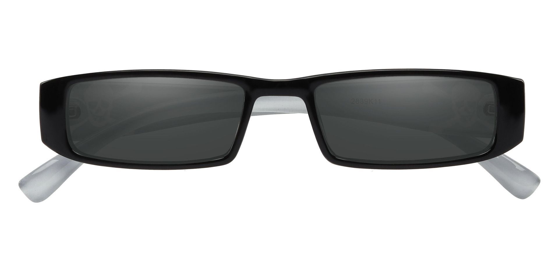 Buccaneer Rectangle Single Vision Sunglasses - Black Frame With Gray Lenses
