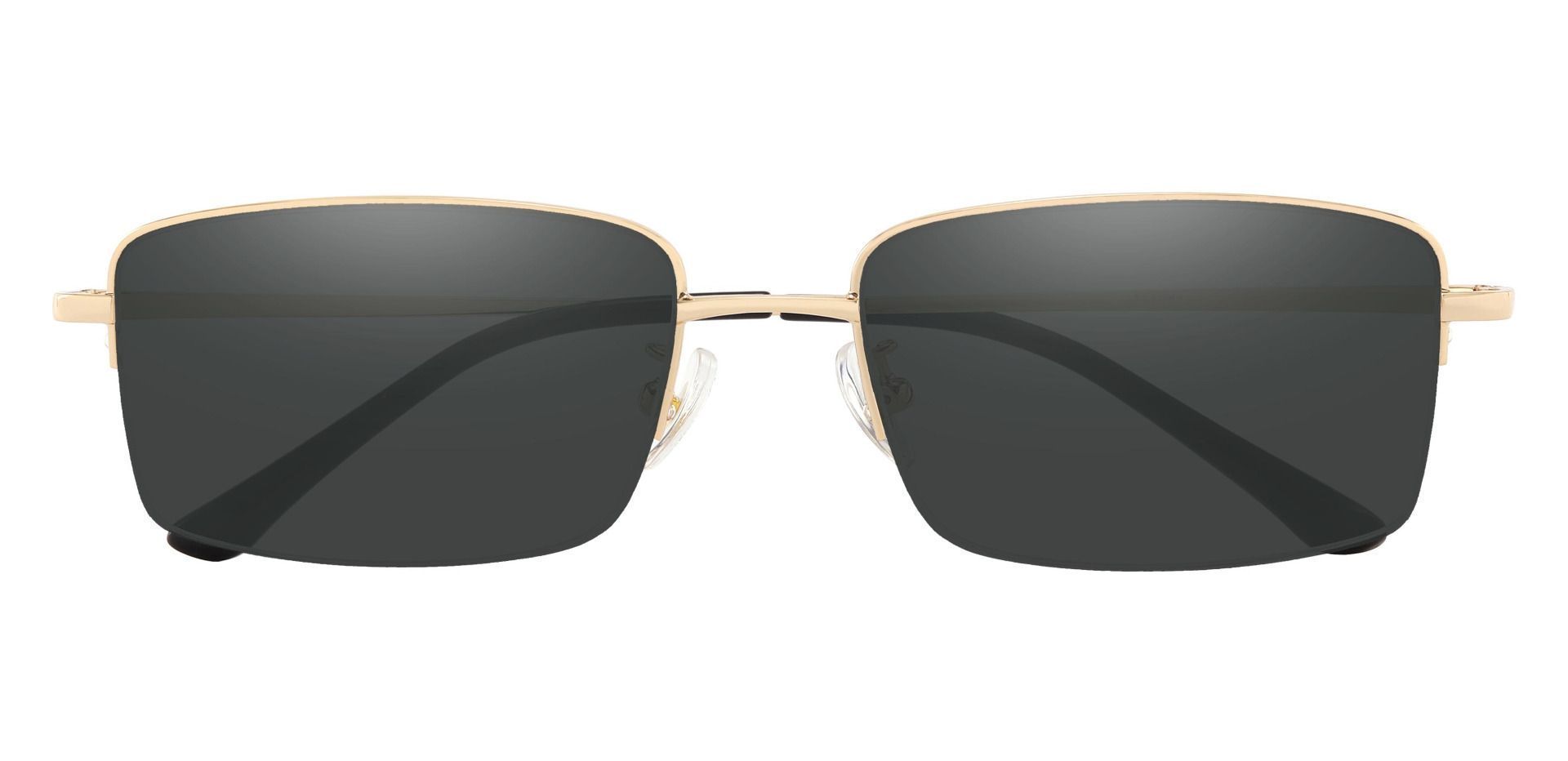 Bellmont Rectangle Reading Sunglasses - Gold Frame With Gray Lenses