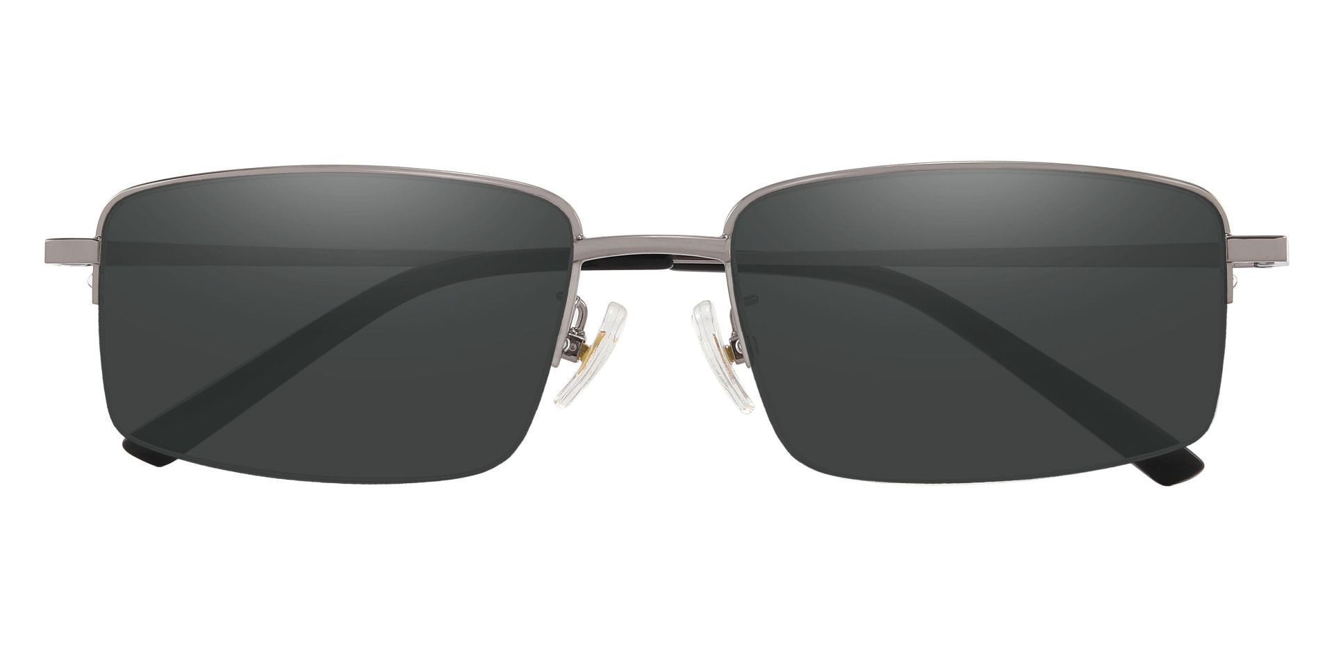 Wayne Rectangle Prescription Sunglasses - Gray Frame With Gray Lenses