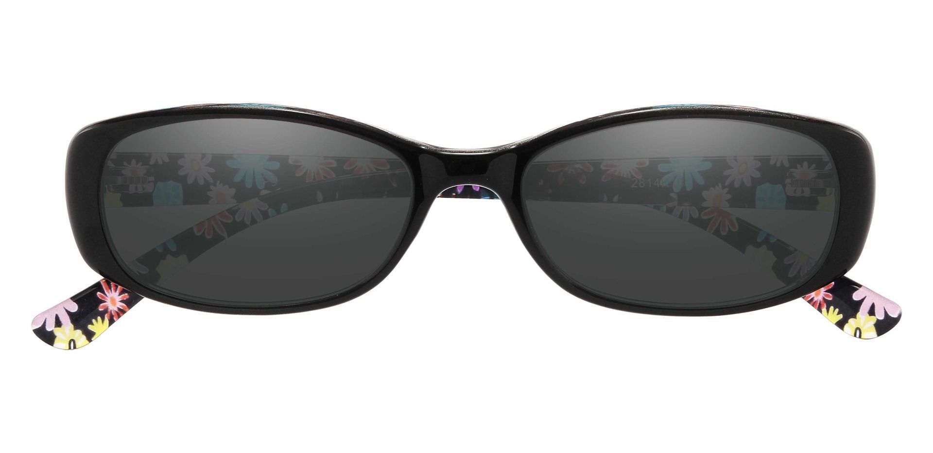 Bethesda Rectangle Non-Rx Sunglasses - Black Frame With Gray Lenses