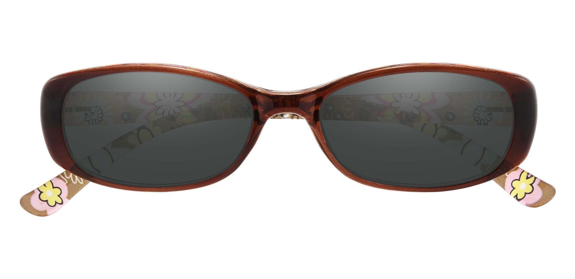 Bethesda Rectangle Reading Sunglasses - Brown Frame With Gray Lenses