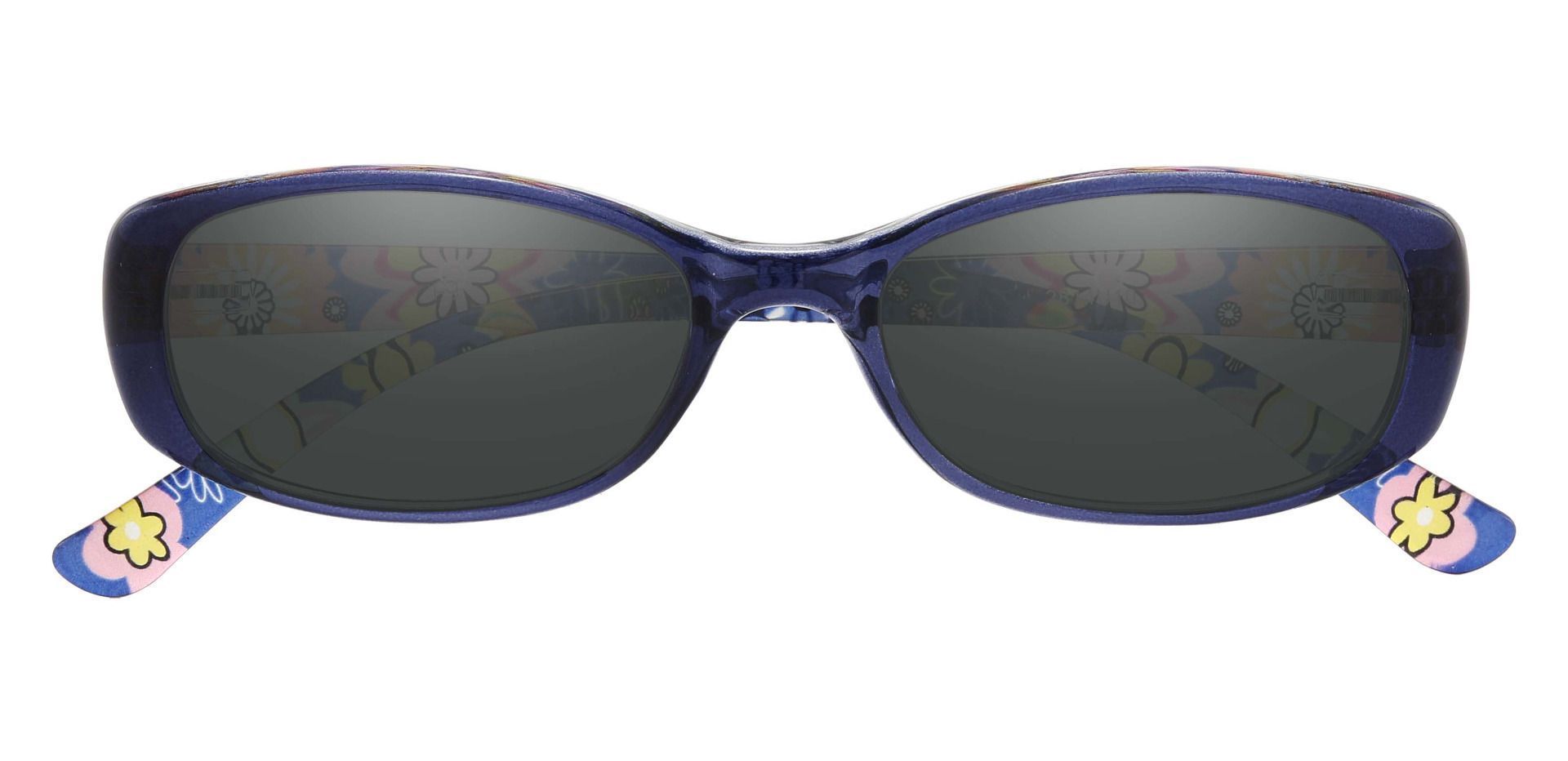 Bethesda Rectangle Non-Rx Sunglasses - Blue Frame With Gray Lenses