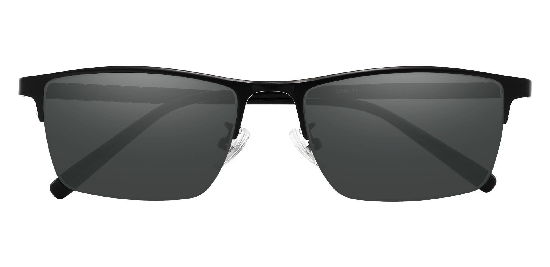 Maine Rectangle Reading Sunglasses - Black Frame With Gray Lenses
