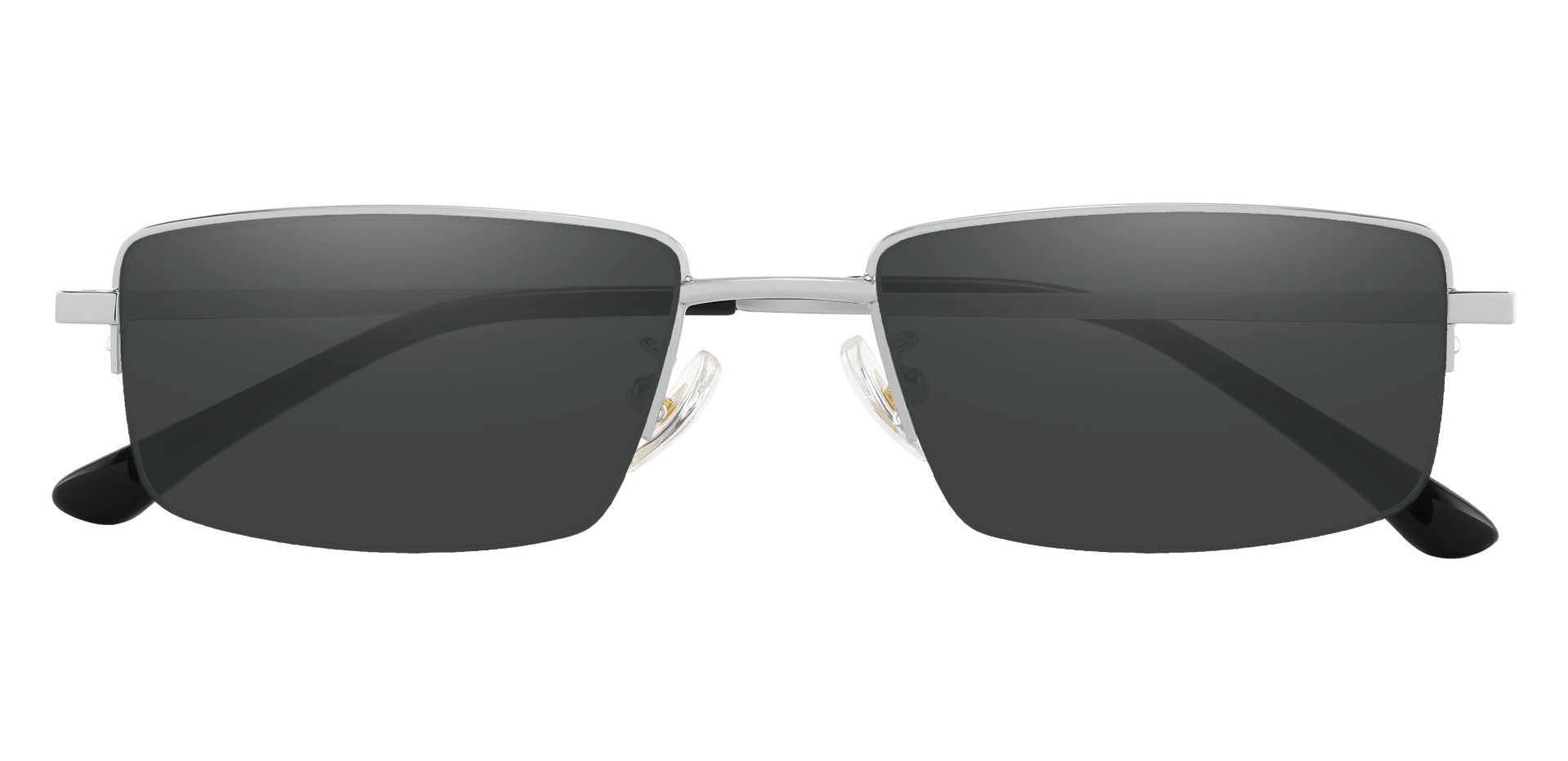 Waldo Rectangle Progressive Sunglasses - Silver Frame With Gray Lenses