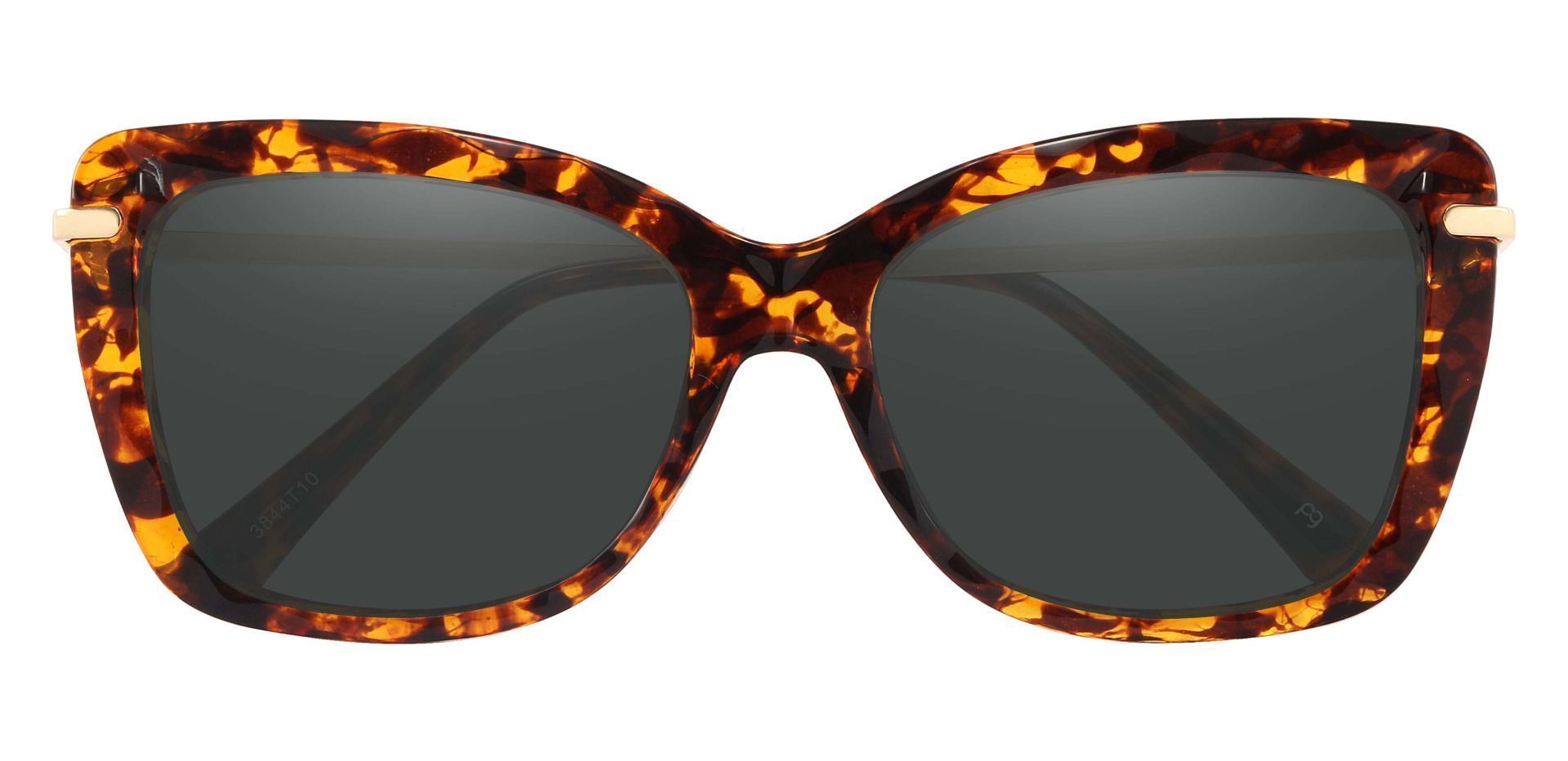 Shoshanna Rectangle Progressive Sunglasses - Tortoise Frame With Gray Lenses