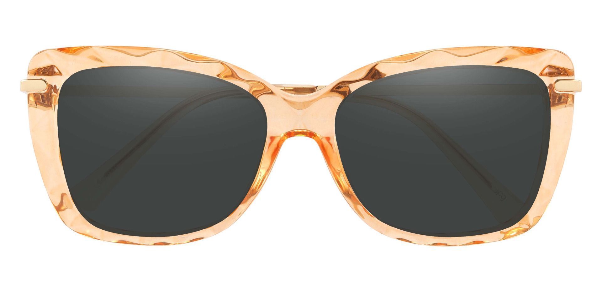 Shoshanna Rectangle Prescription Sunglasses - Brown Frame With Gray Lenses