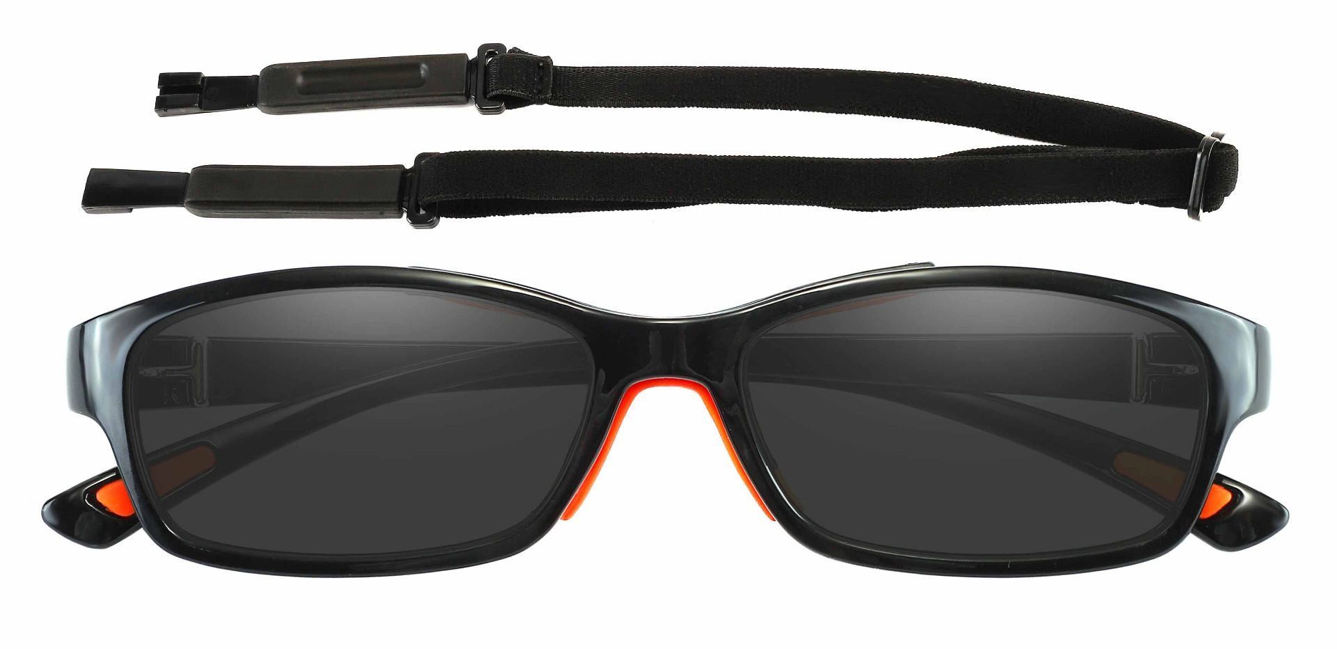 Glynn Rectangle Prescription Sunglasses - Black Frame With Gray Lenses