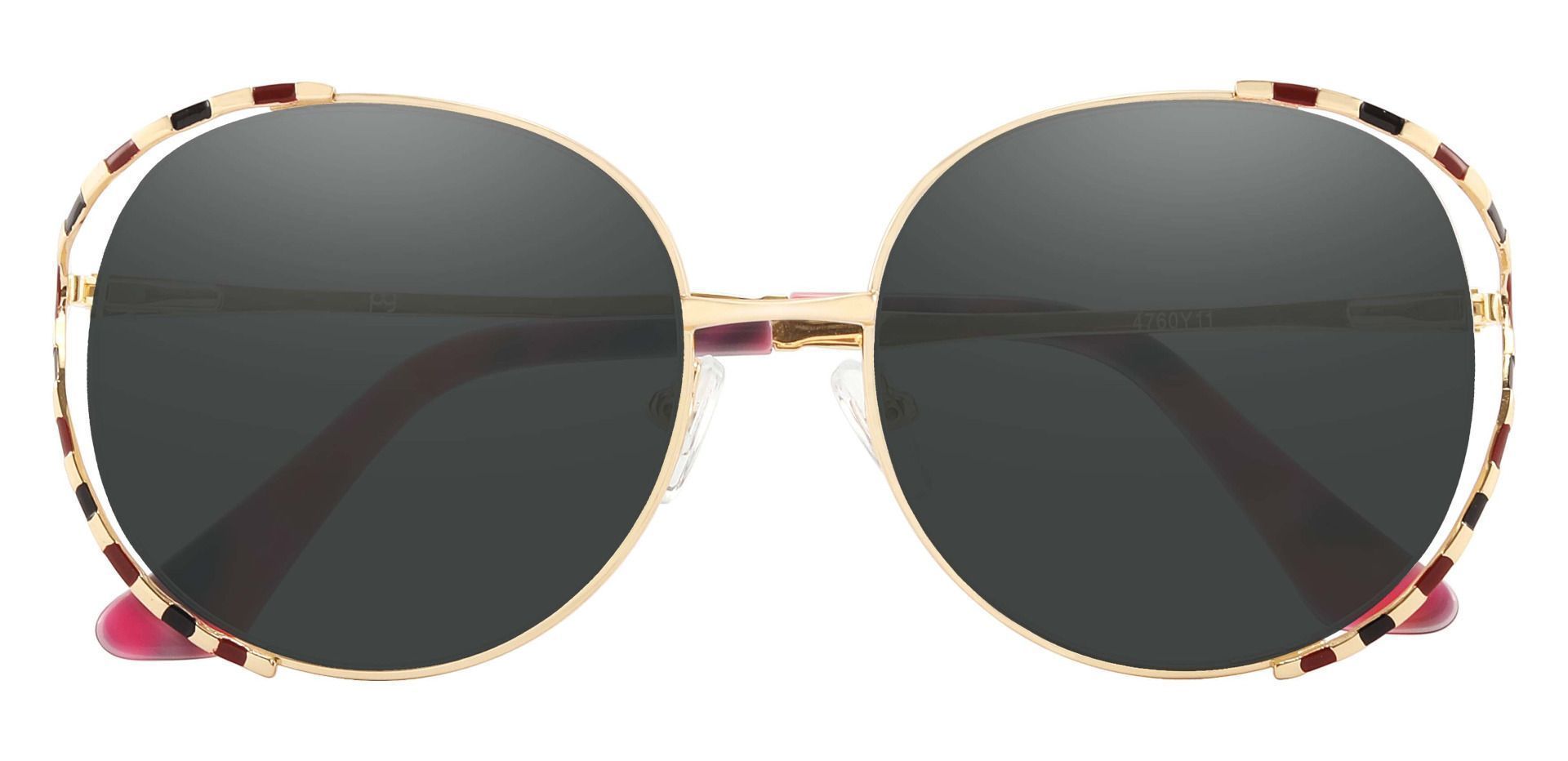 Dorothy Oval Progressive Sunglasses - Pink Frame With Gray Lenses