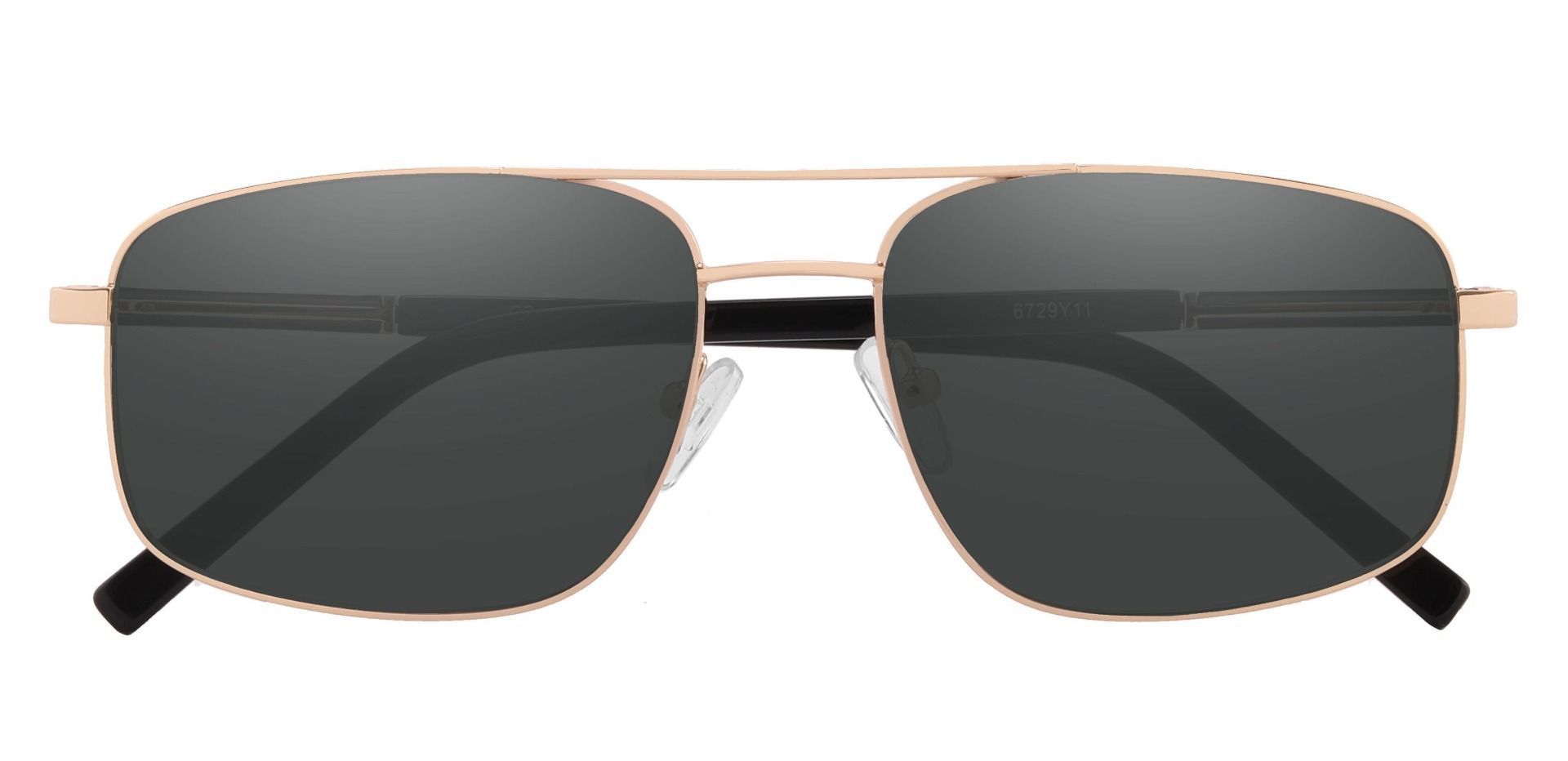 Davenport Aviator Lined Bifocal Sunglasses - Gold Frame With Gray Lenses