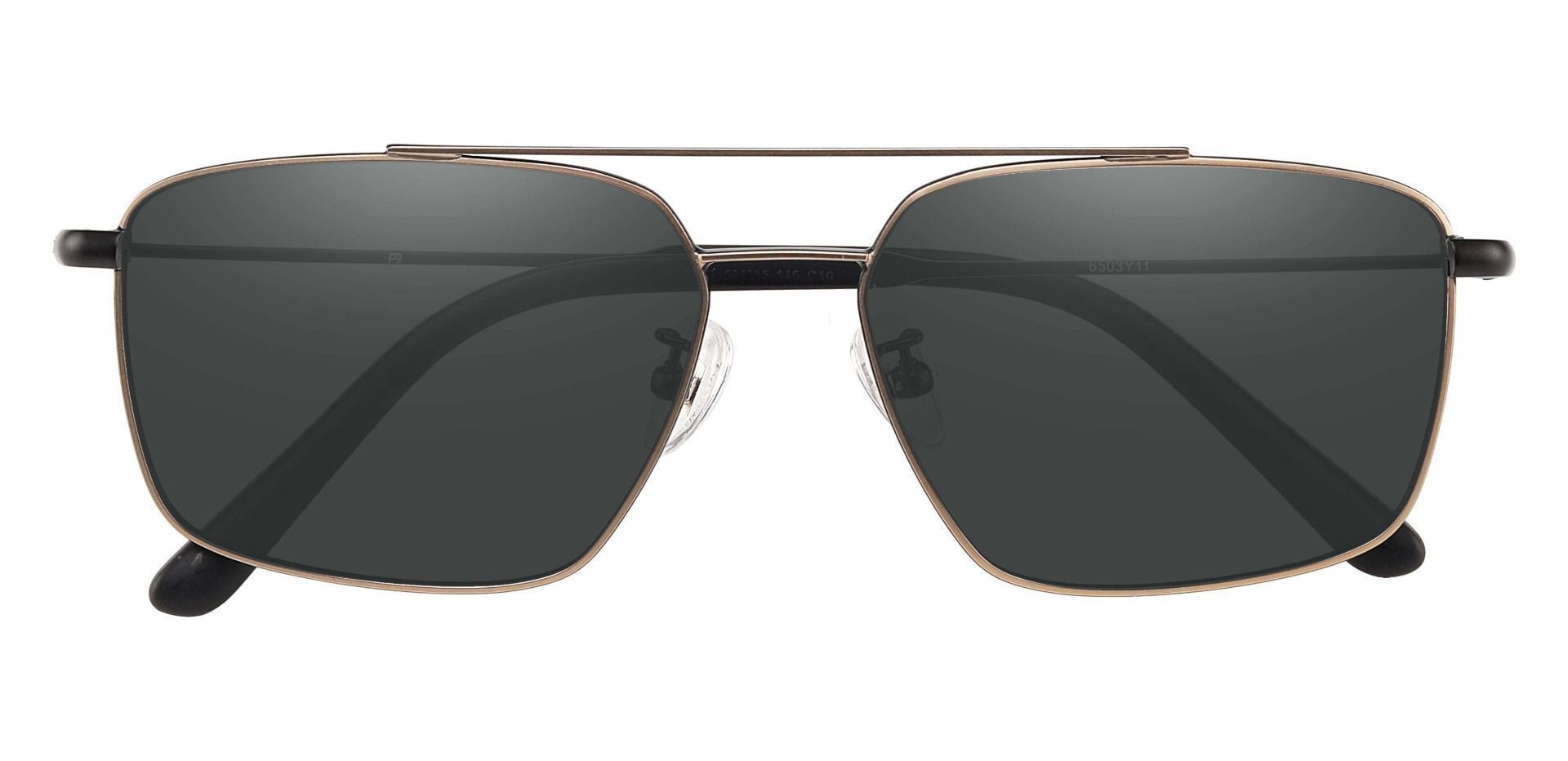 Barlow Aviator Non-Rx Sunglasses - Gold Frame With Gray Lenses