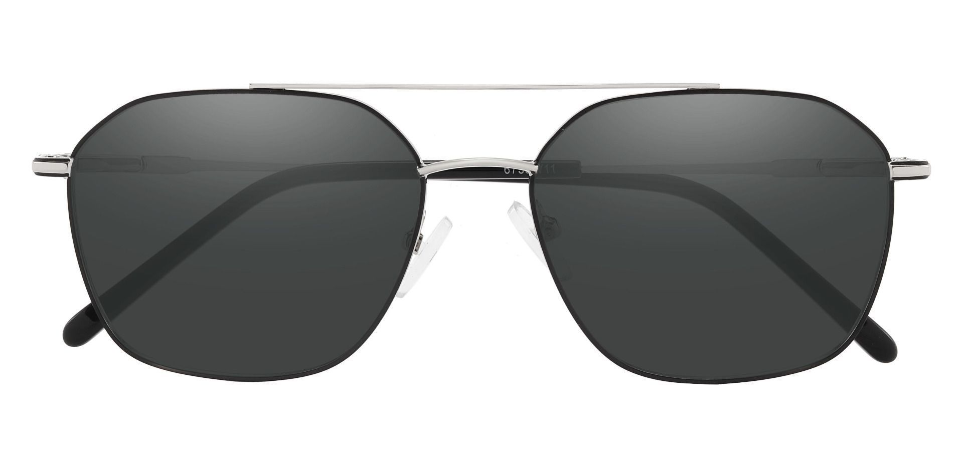 Harvey Aviator Lined Bifocal Sunglasses - Silver Frame With Gray Lenses