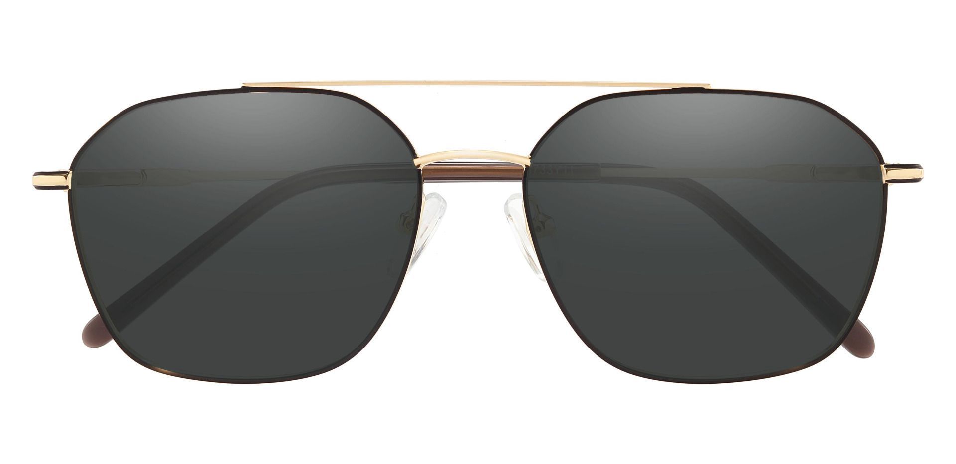 Harvey Aviator Progressive Sunglasses - Gold Frame With Gray Lenses