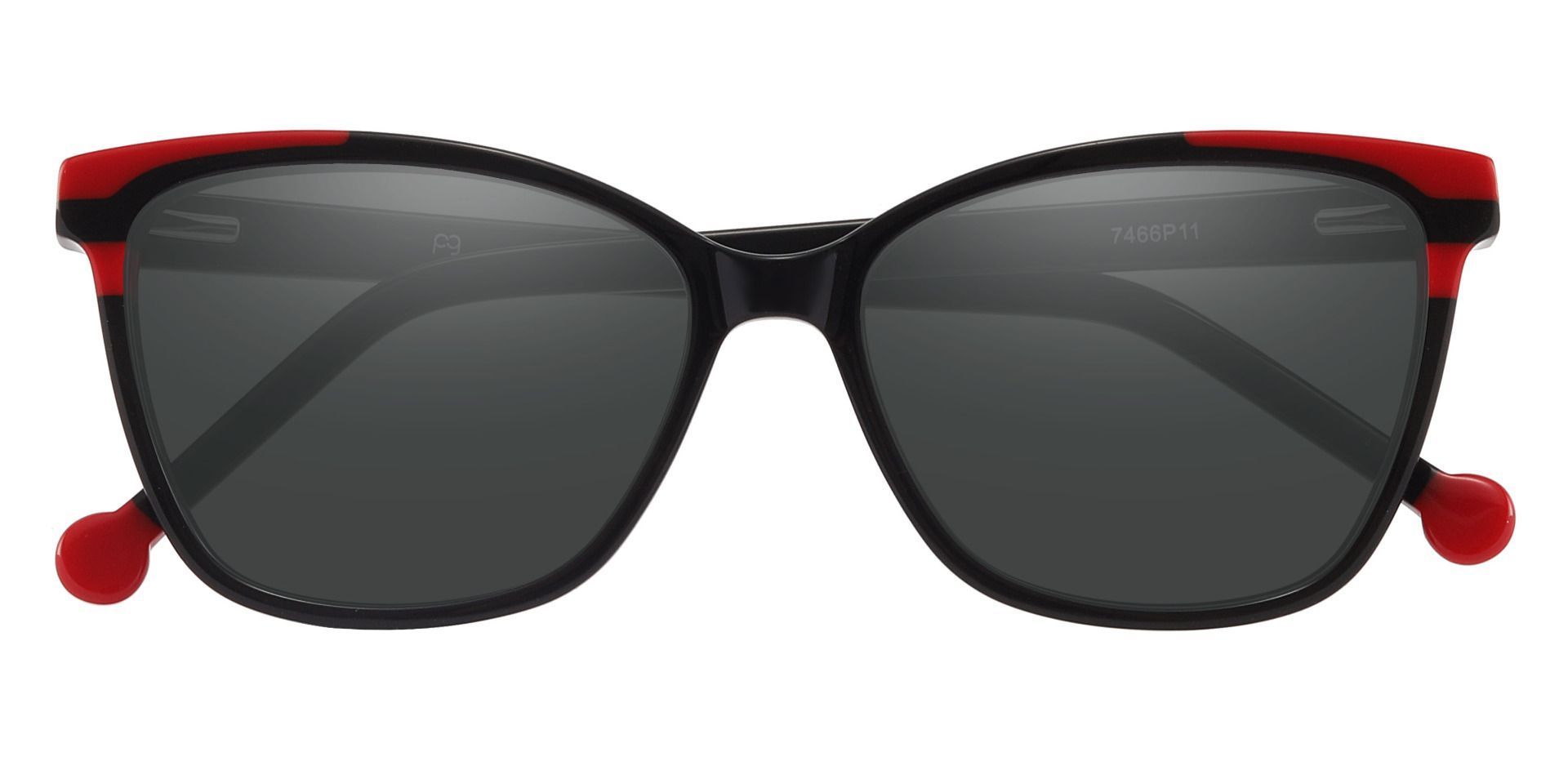 Shania Cat Eye Prescription Sunglasses - Black Frame With Gray Lenses
