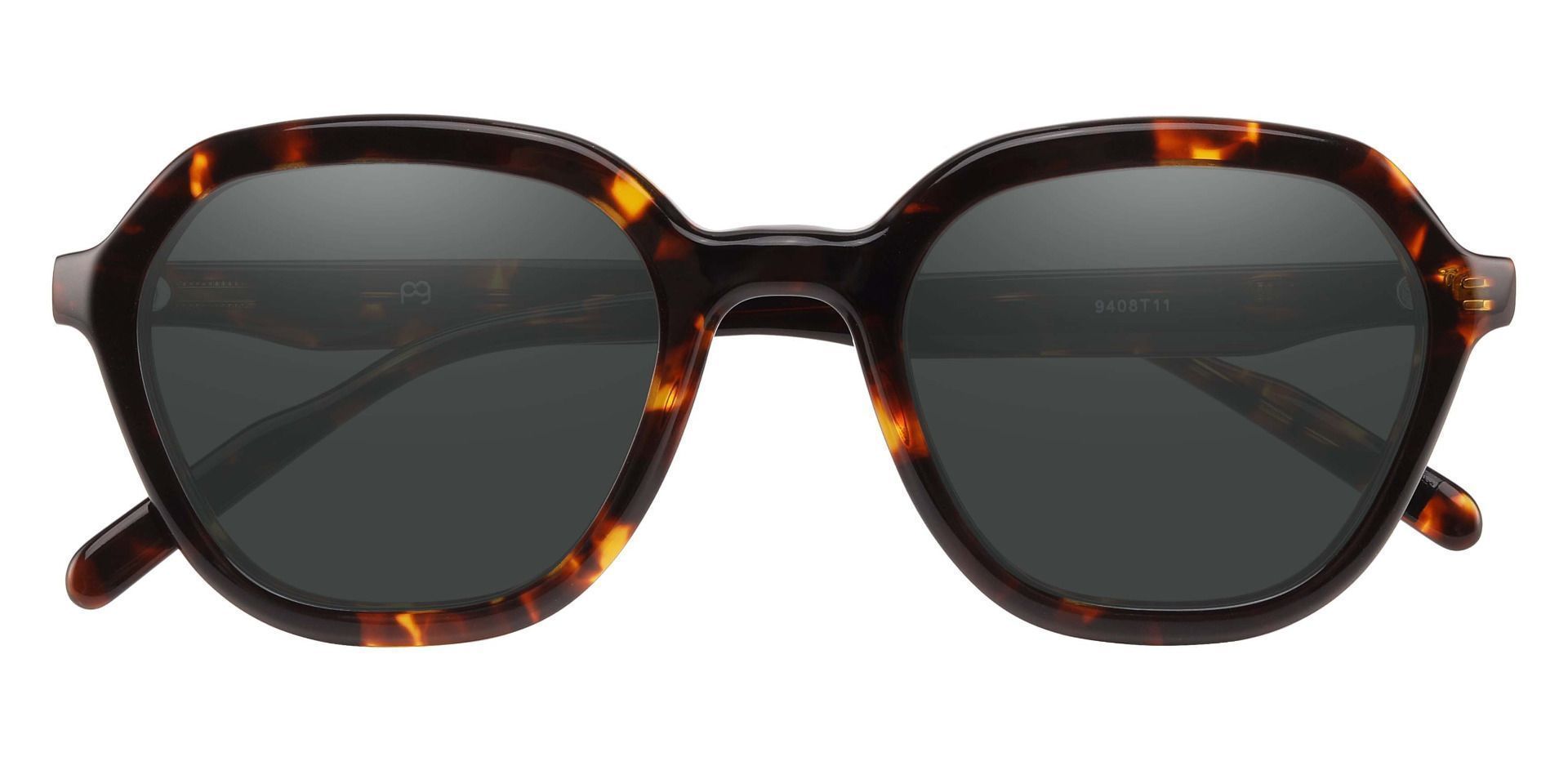 Mandarin Geometric Prescription Sunglasses - Tortoise Frame With Gray ...